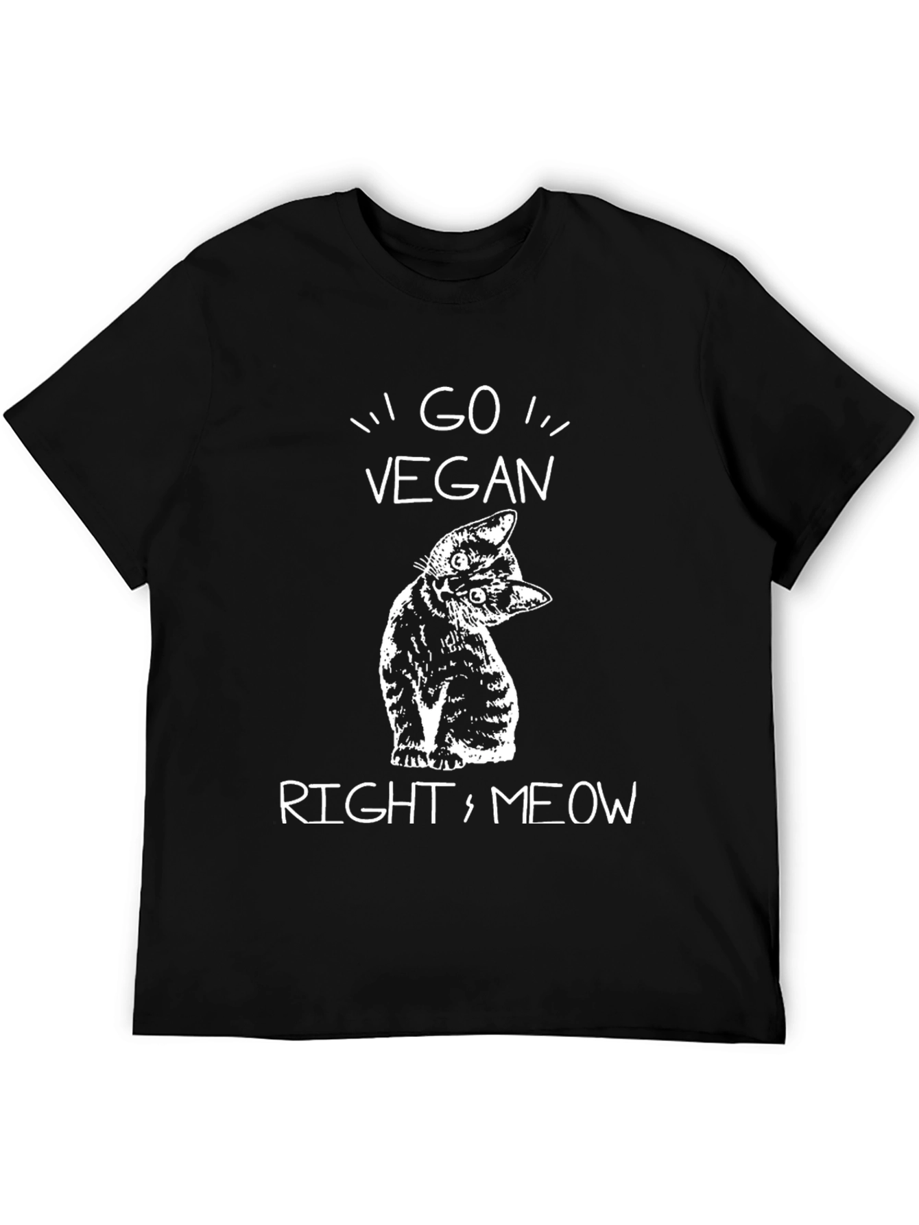 Go Vegan Right Meow Cat T-Shirt
