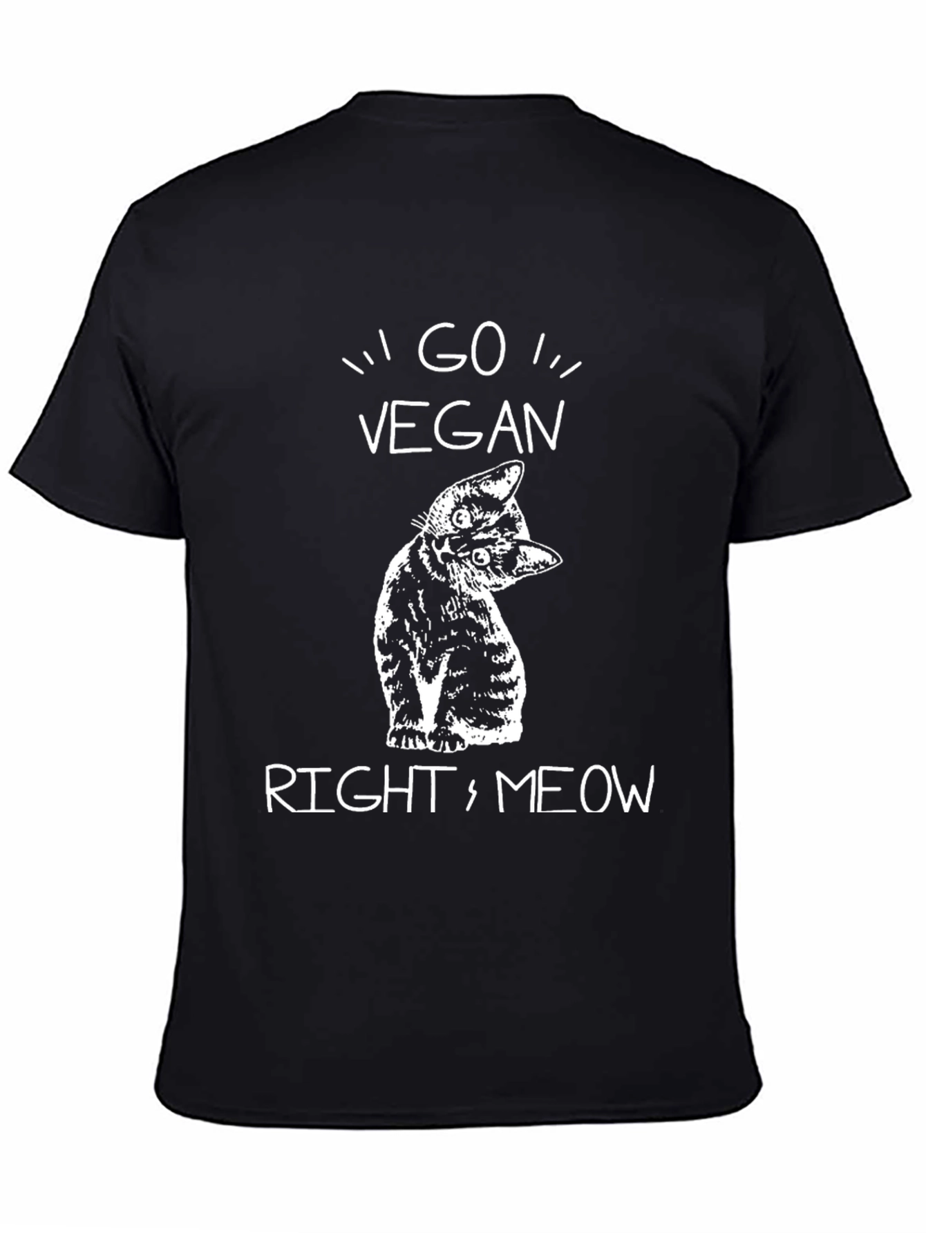 Go Vegan Right Meow Cat T-Shirt