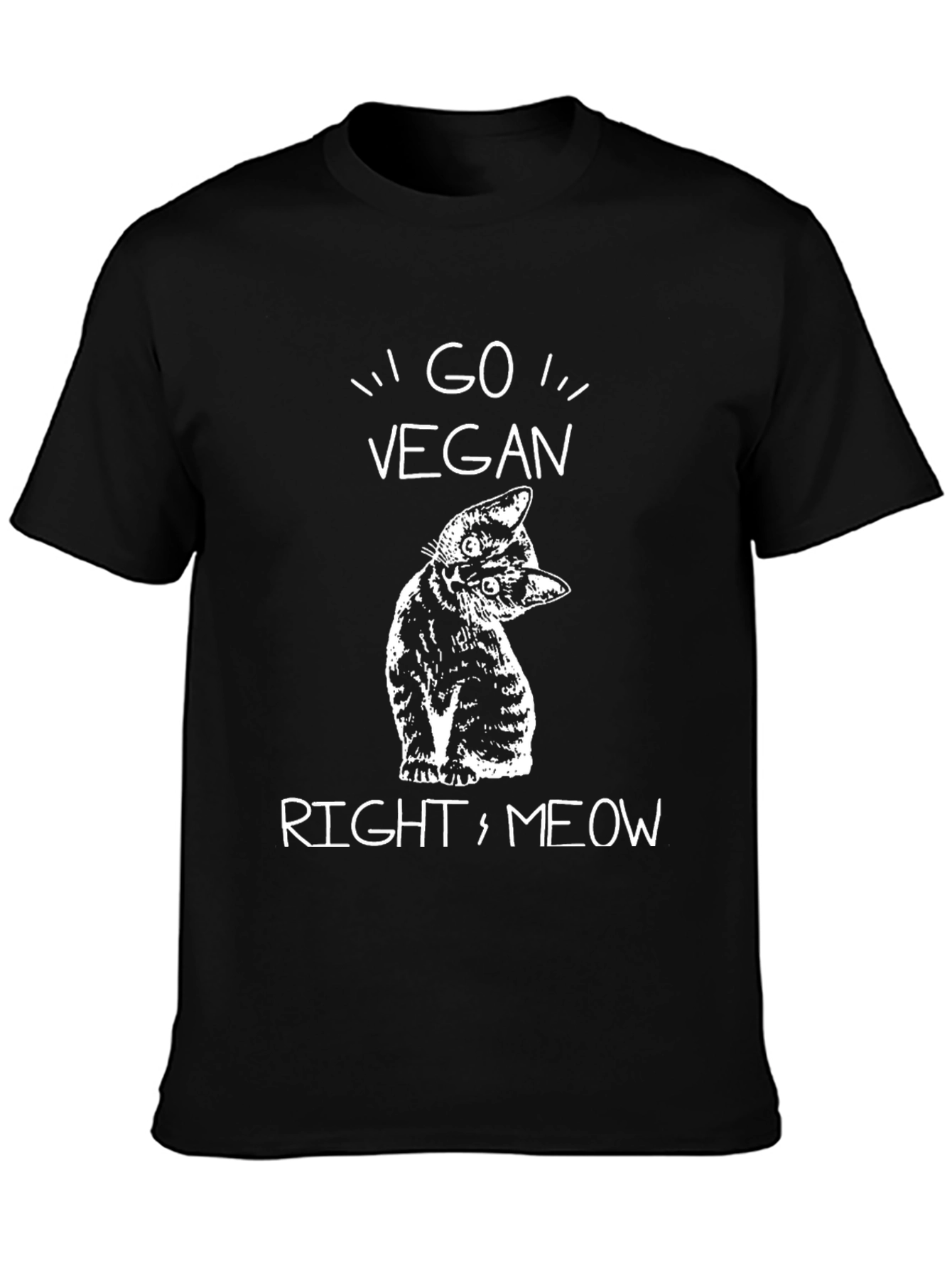 Go Vegan Right Meow Cat T-Shirt