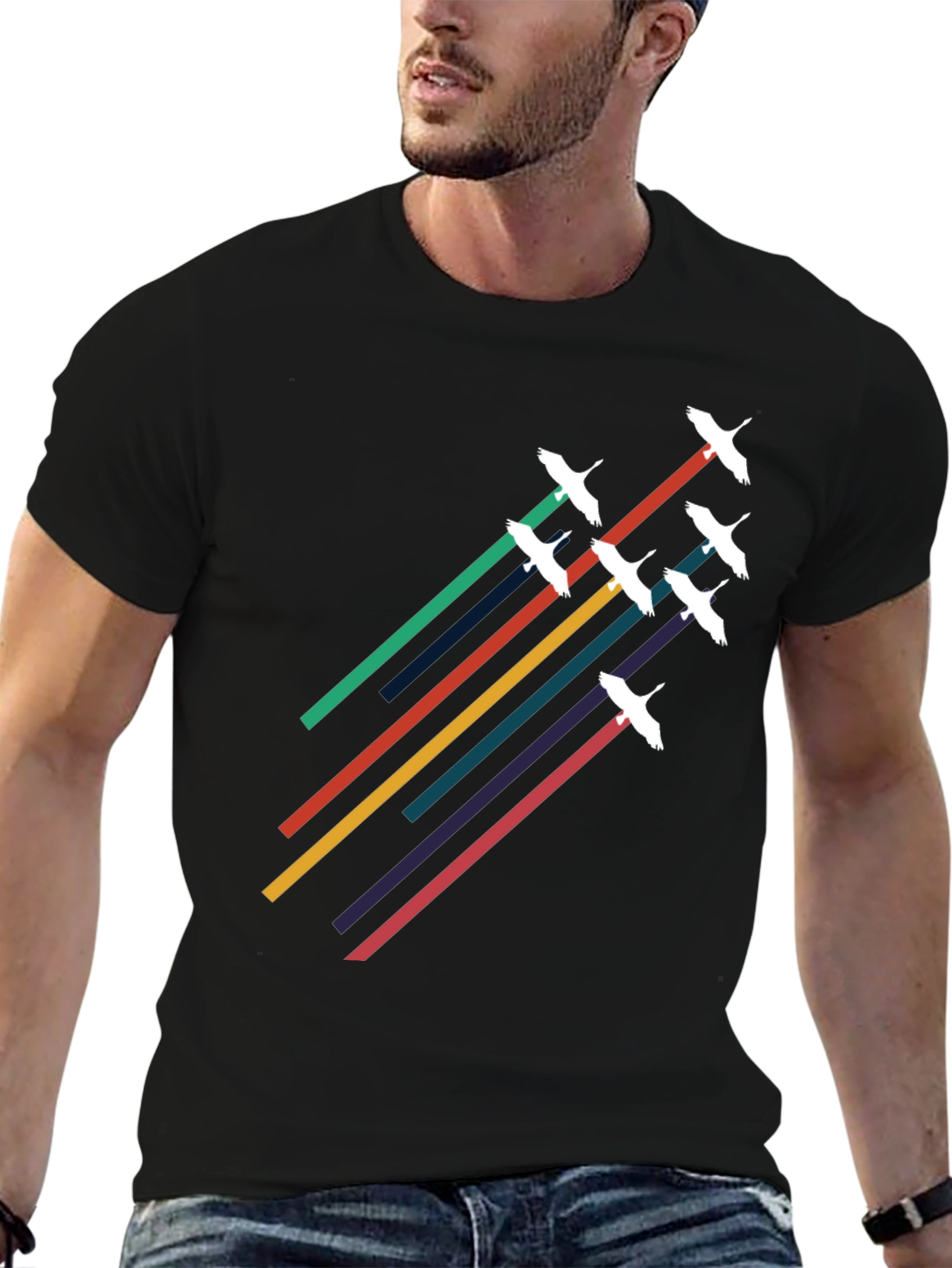 Retro Birds in Flight Graphic Tee