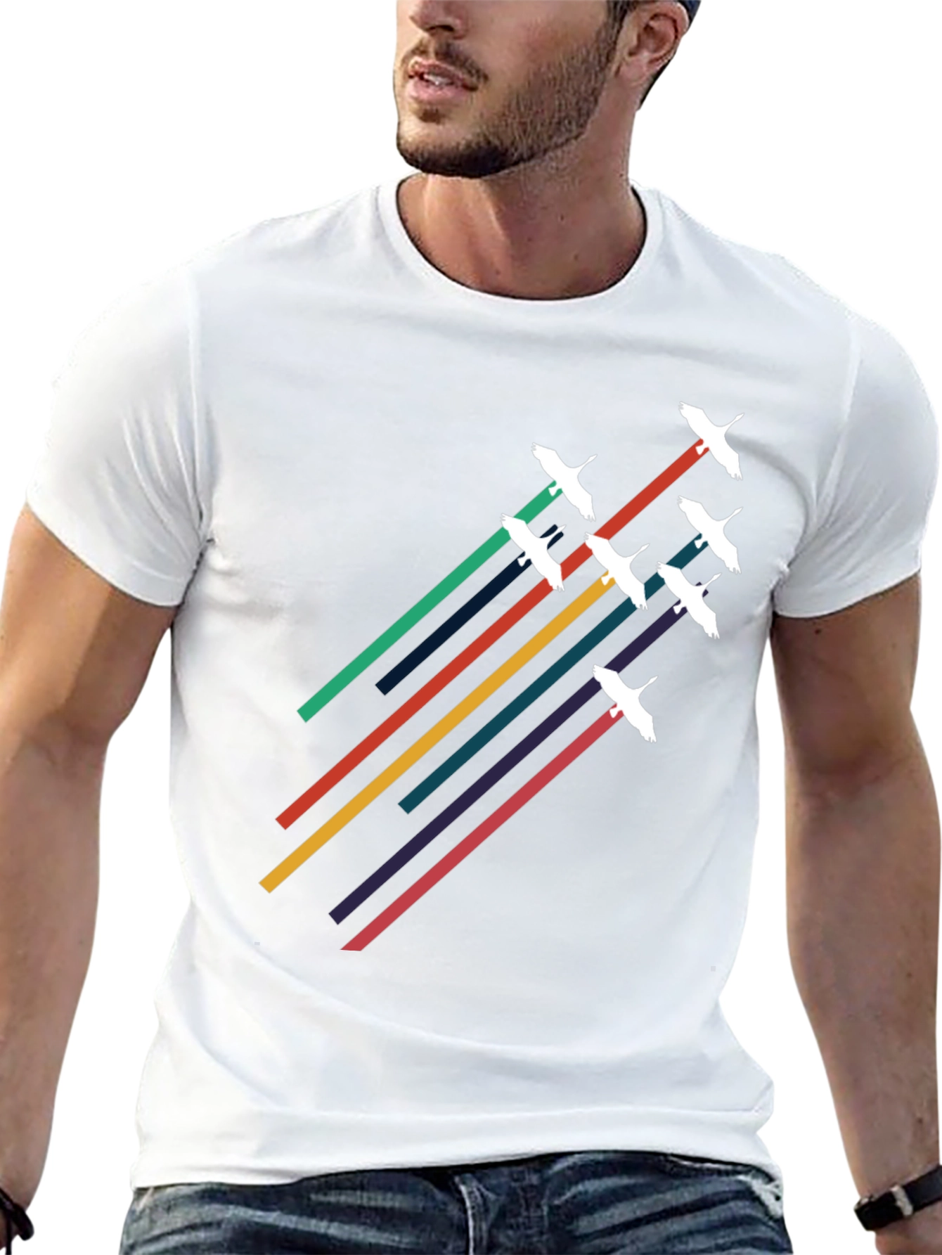 Retro Birds in Flight Graphic Tee
