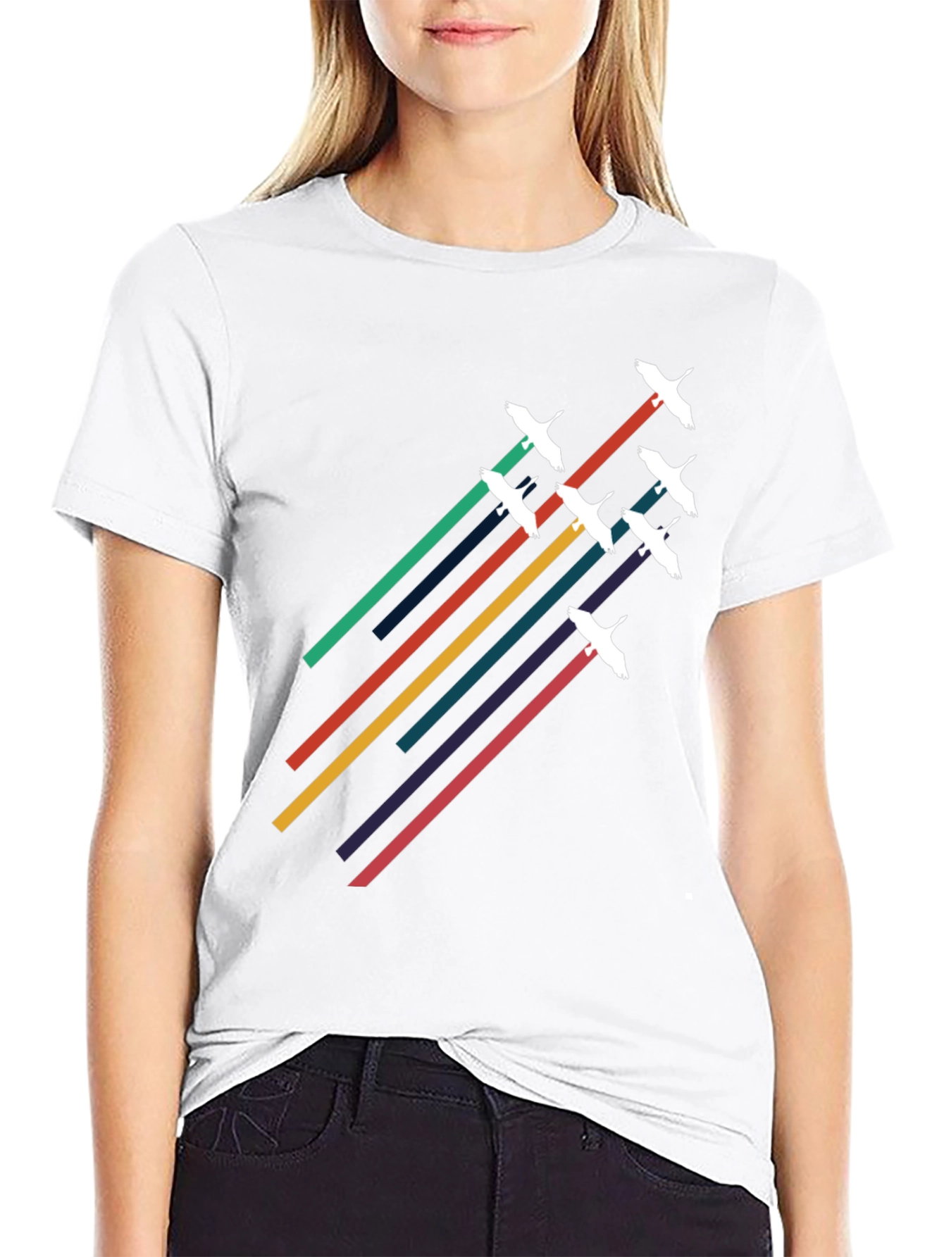 Retro Birds in Flight Graphic Tee