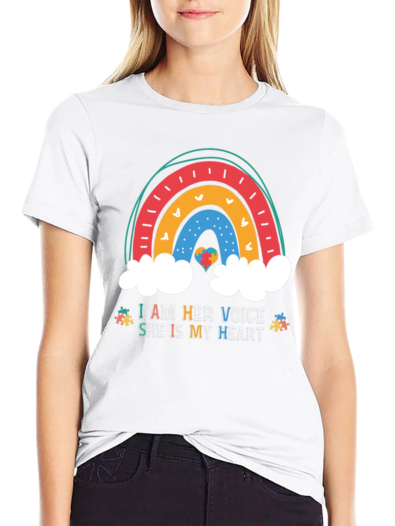Autism Awareness Rainbow Heart T-Shirt