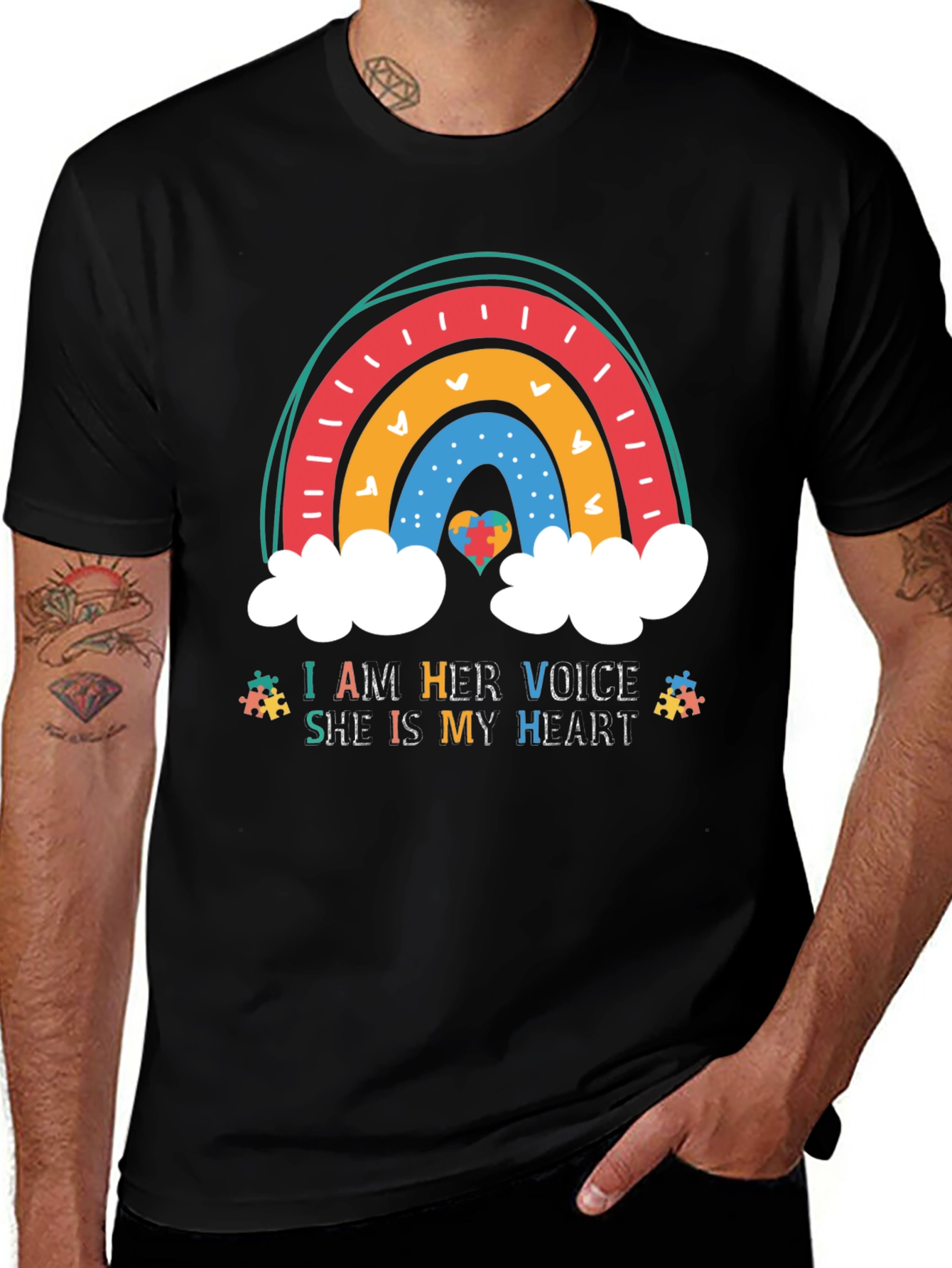 Autism Awareness Rainbow Heart T-Shirt