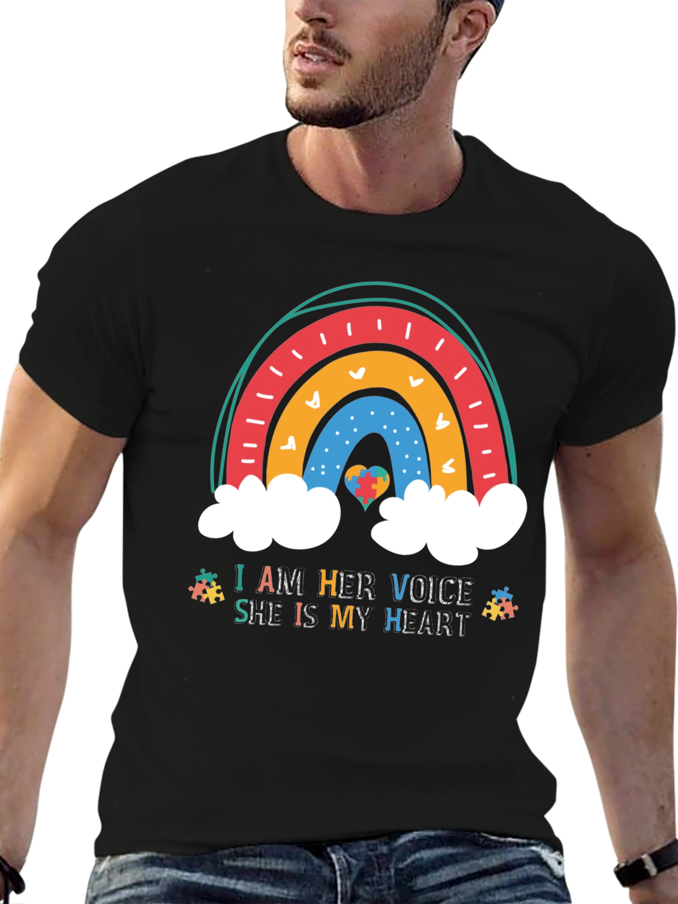Autism Awareness Rainbow Heart T-Shirt