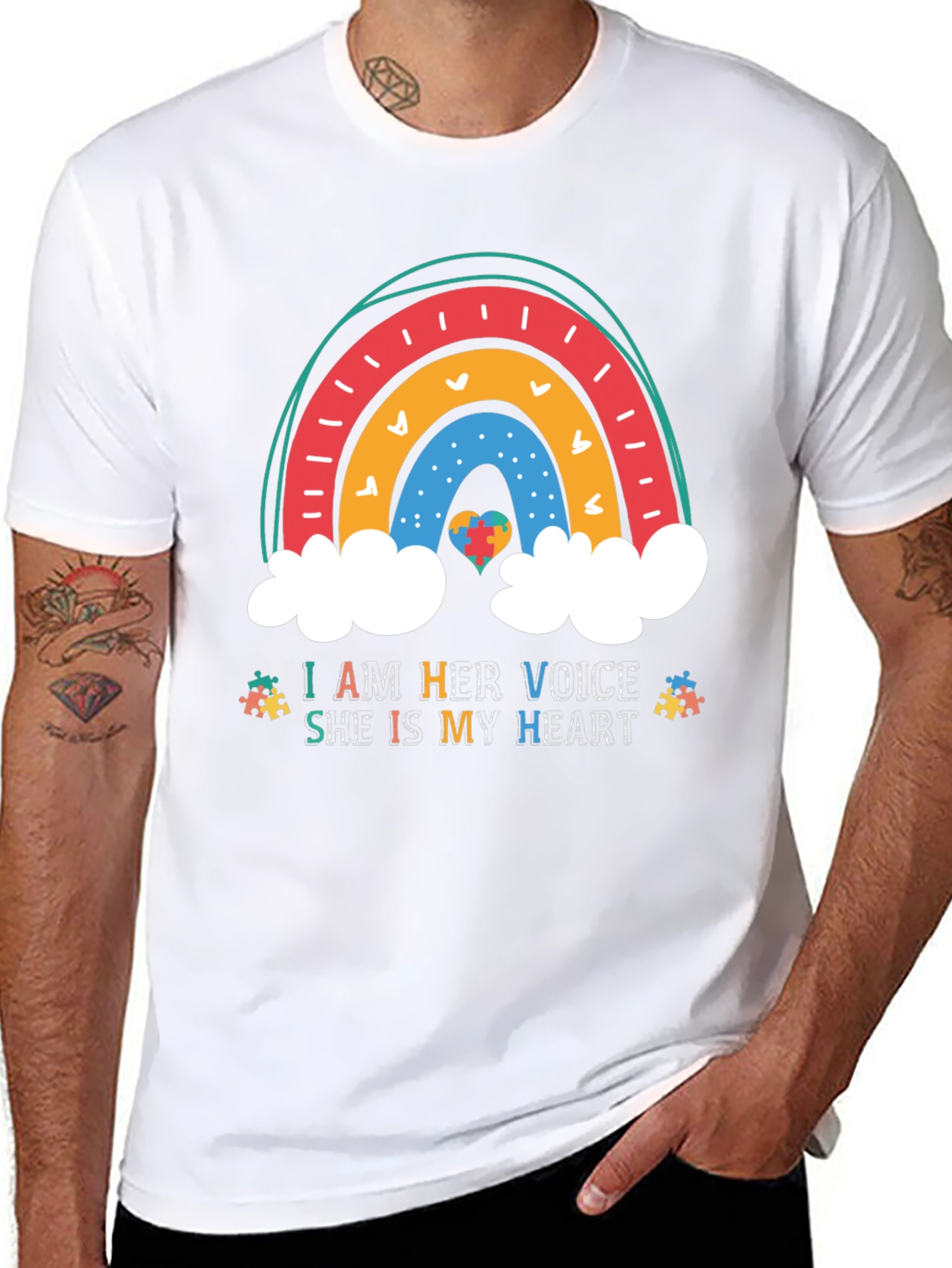 Autism Awareness Rainbow Heart T-Shirt