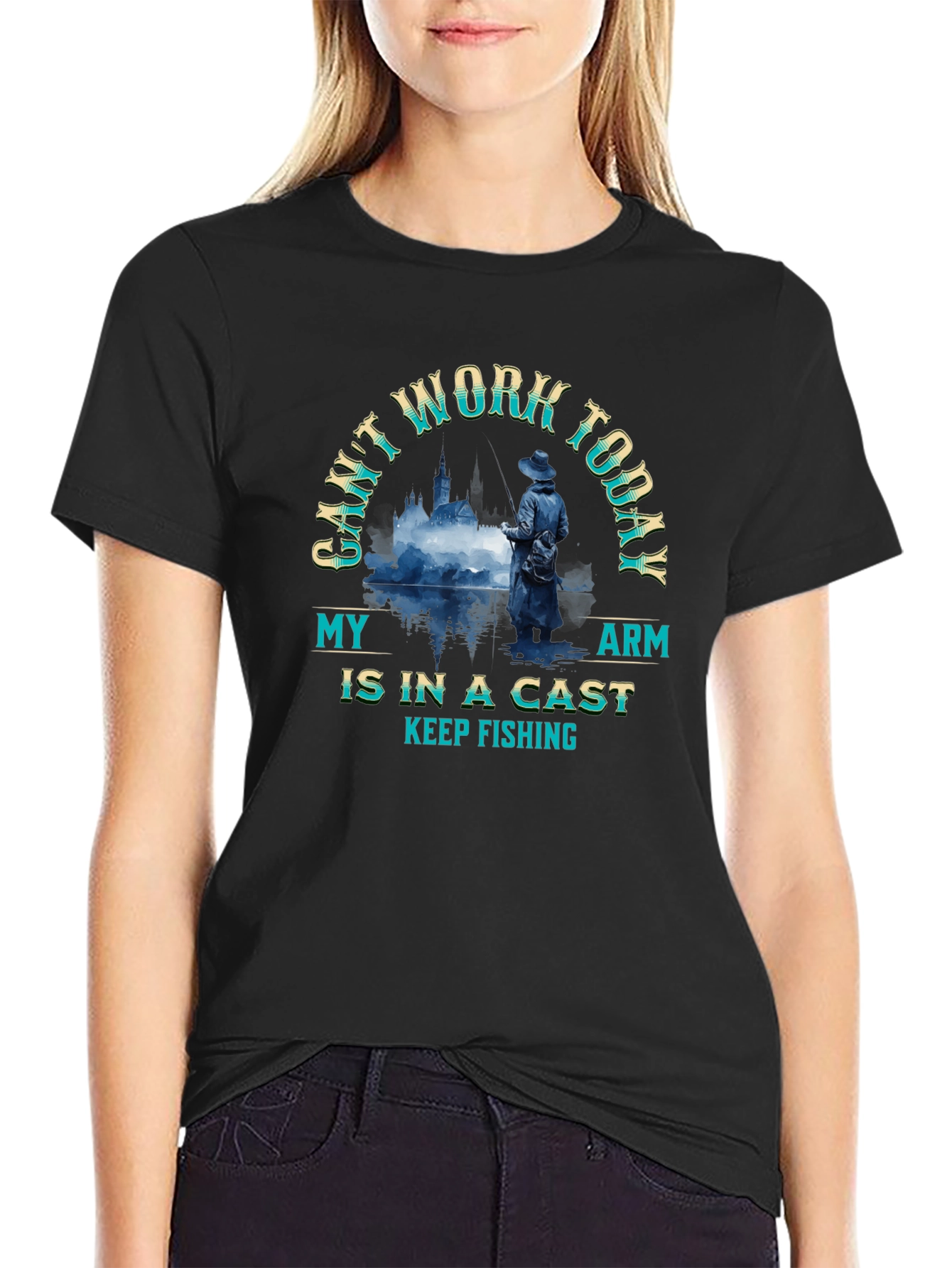 Funny Fishing T-Shirt - Cant Work Today Tee