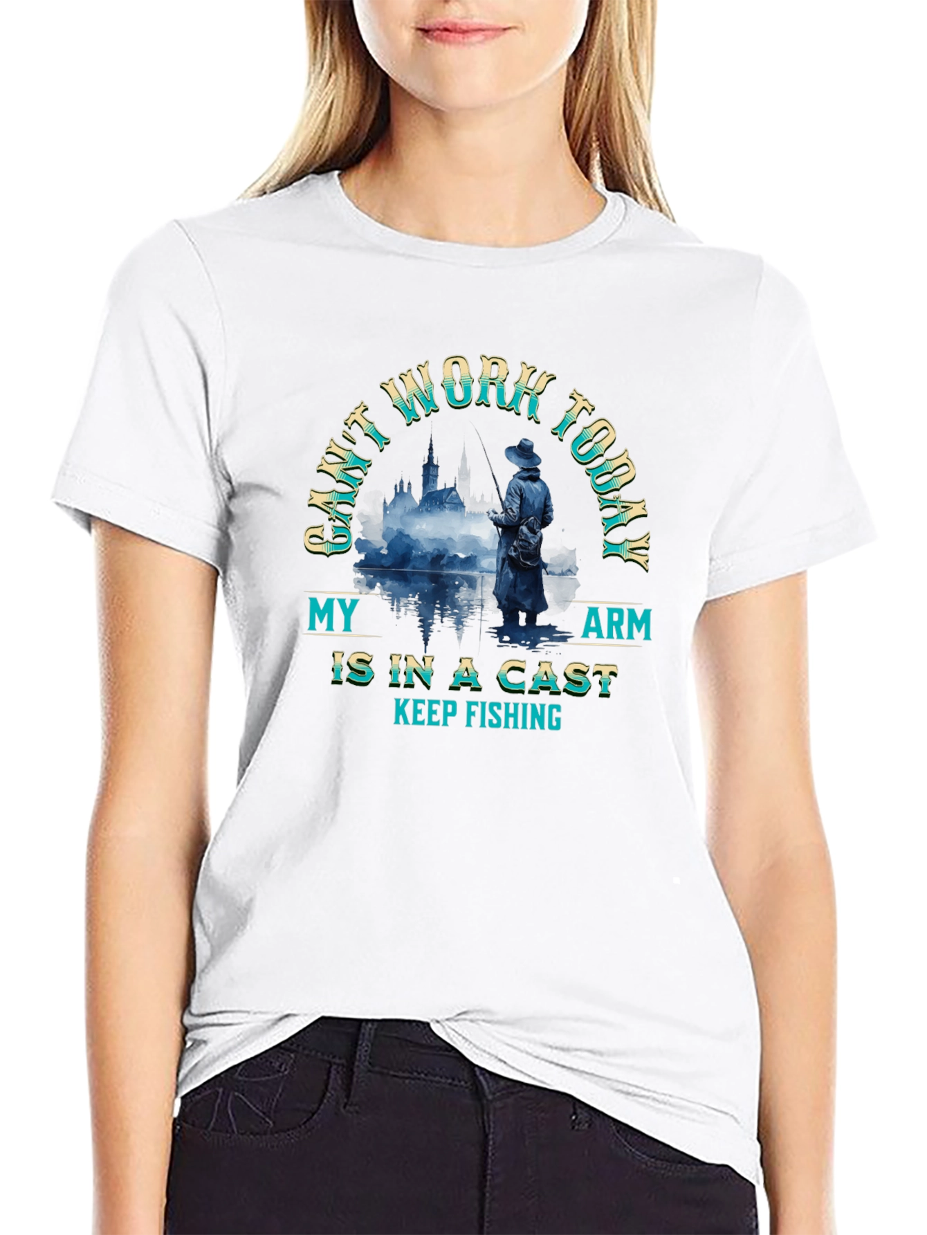 Funny Fishing T-Shirt - Cant Work Today Tee