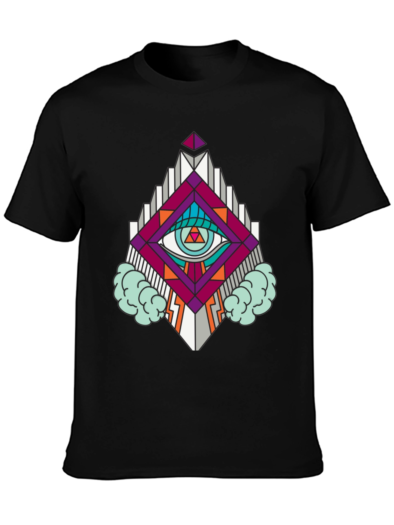 Geometric Eye Graphic T-Shirt - Modern Streetwear