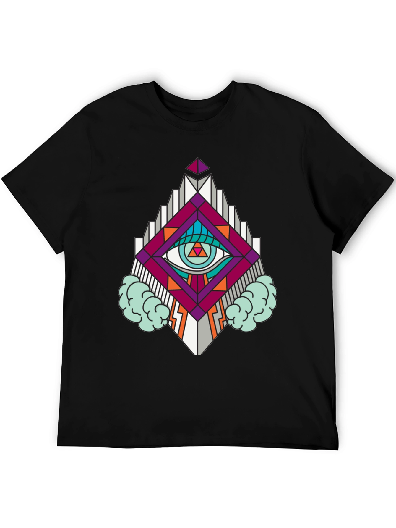 Geometric Eye Graphic T-Shirt - Modern Streetwear