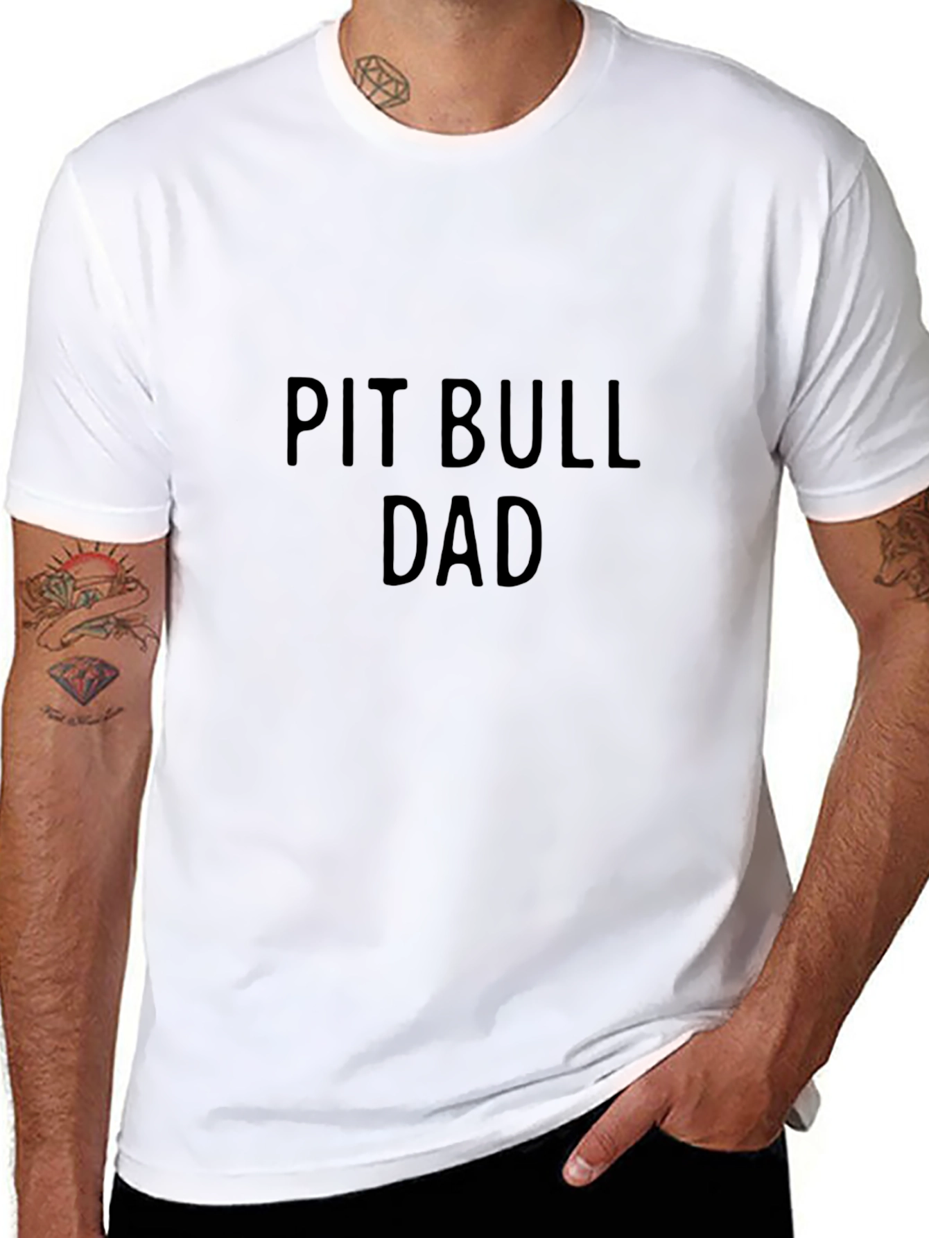 Pit Bull Dad Black T-Shirt