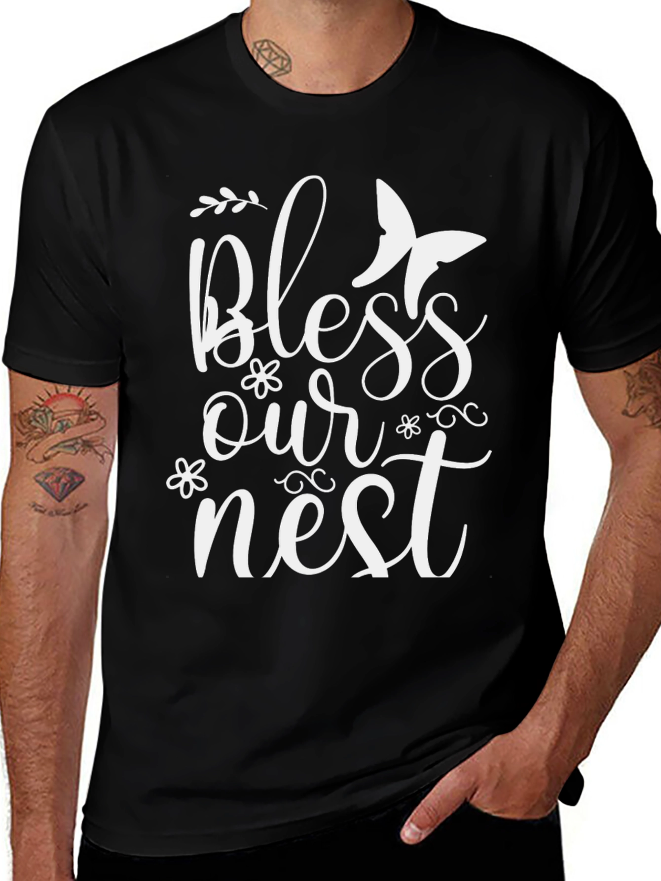 Bless Our Nest Graphic Tee - Stylish Black Shirt