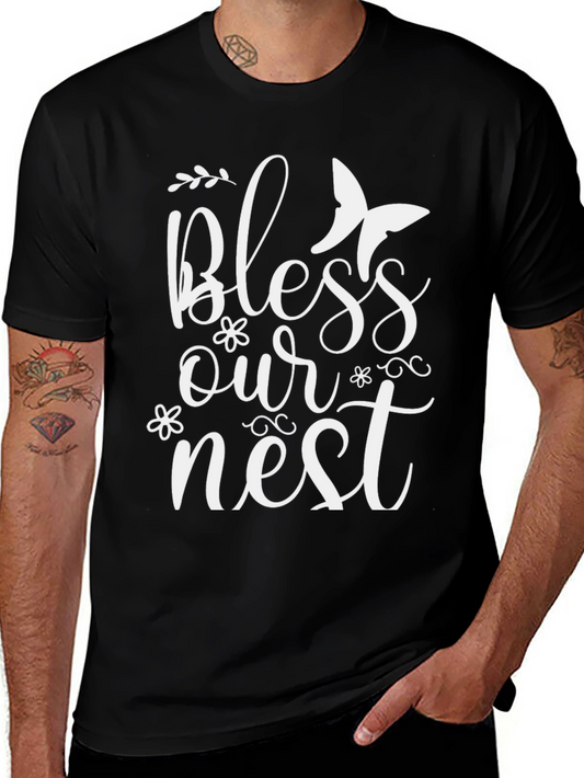 Bless Our Nest Graphic Tee - Stylish Black Shirt