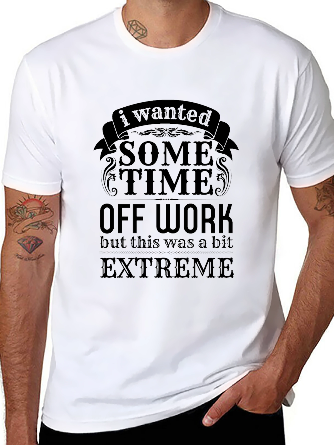 Funny Sarcastic Black Time Off Work Graphic T-Shirt