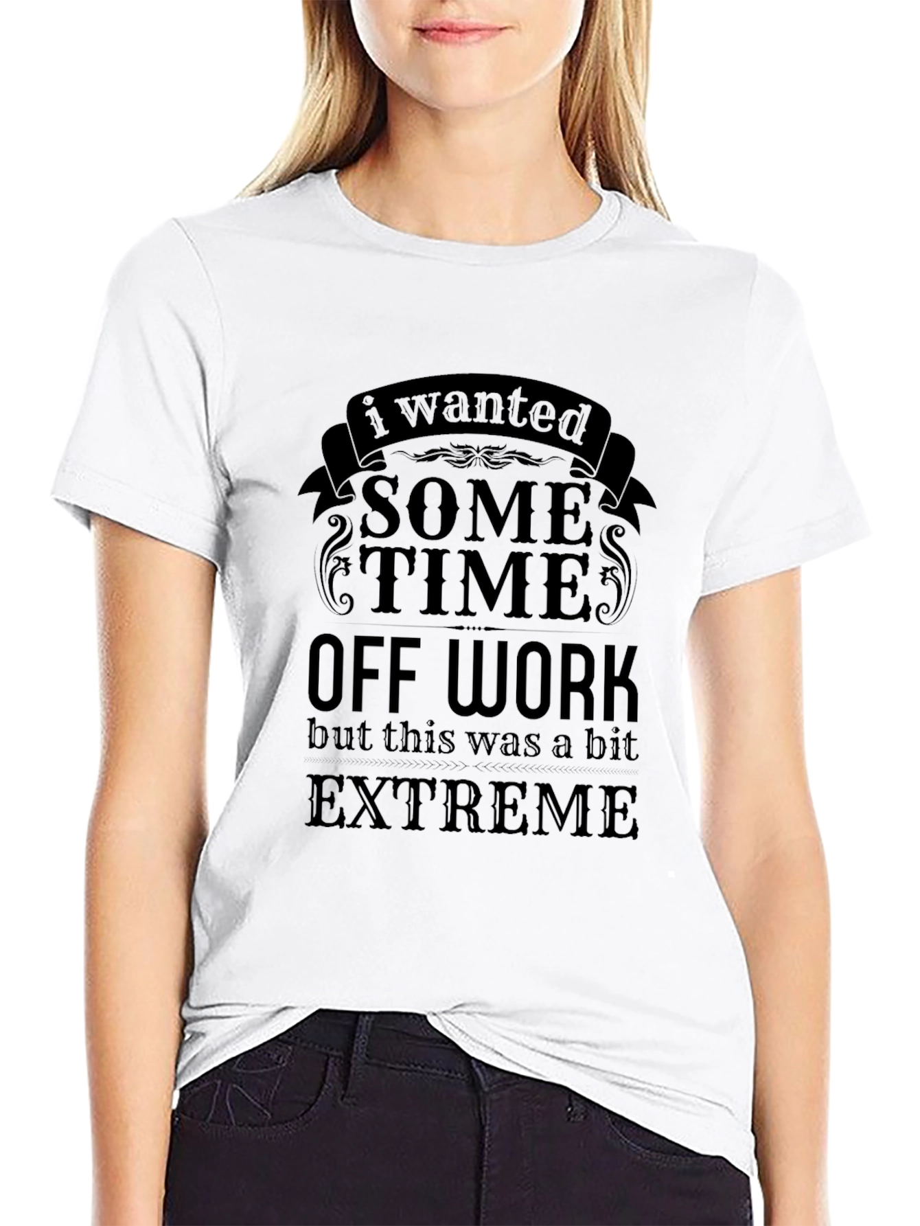 Funny Sarcastic Black Time Off Work Graphic T-Shirt