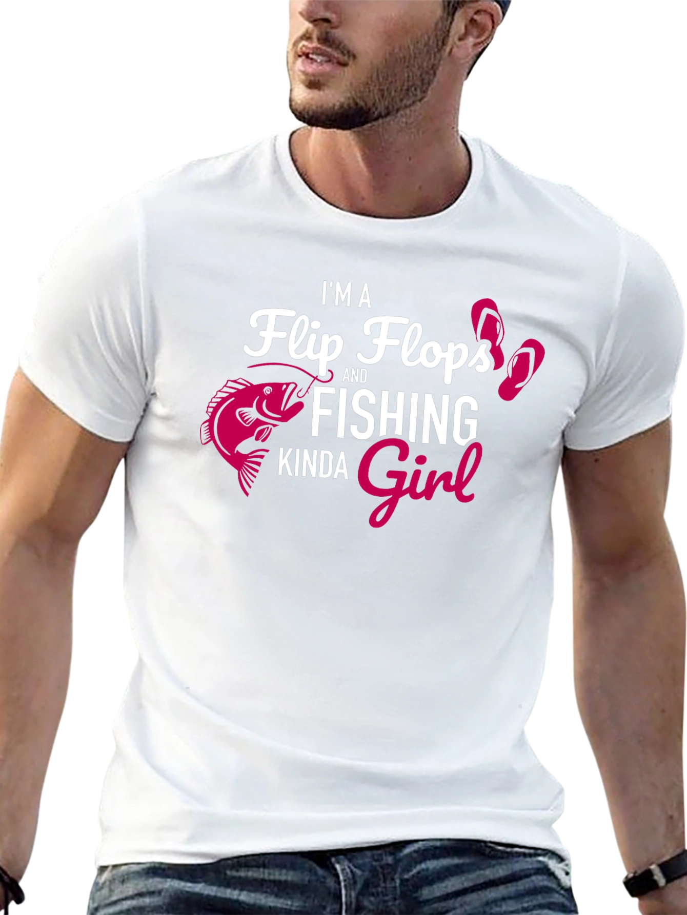 Fishing Girl Graphic Tee - Black
