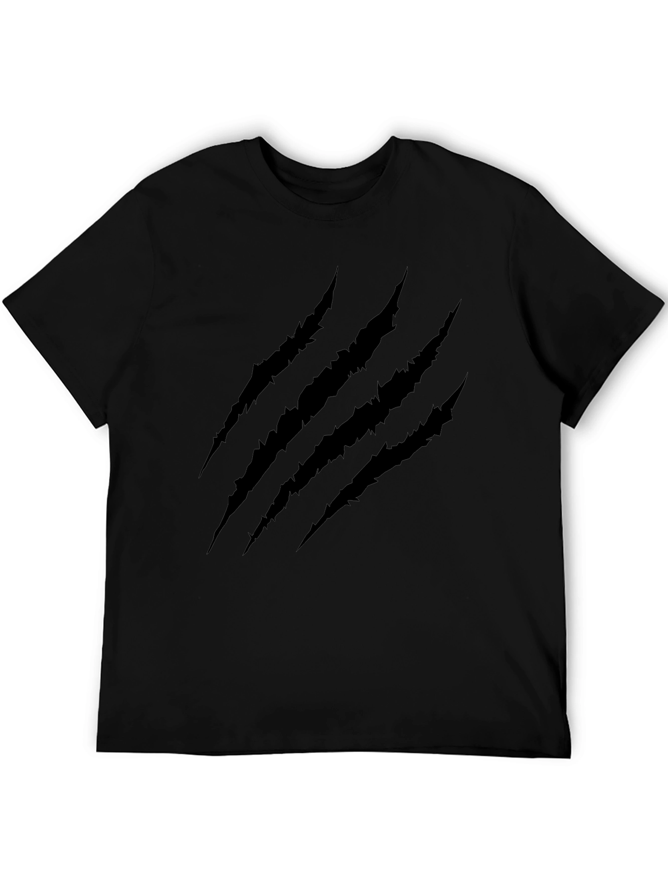 Claw Scratch Graphic Tee - Black Cotton Blend T-Shirt