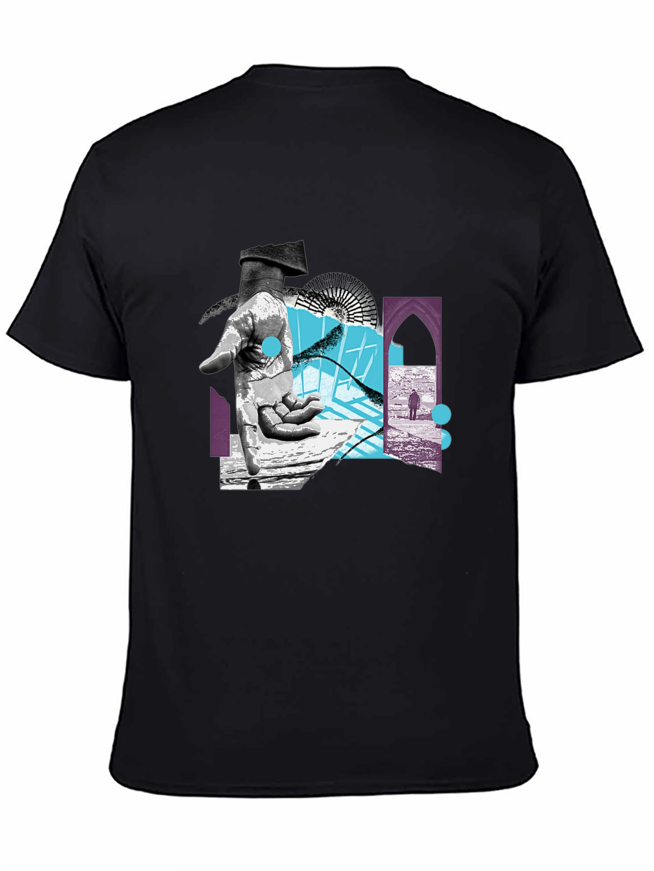 Abstract Graphic Print Black T-Shirt