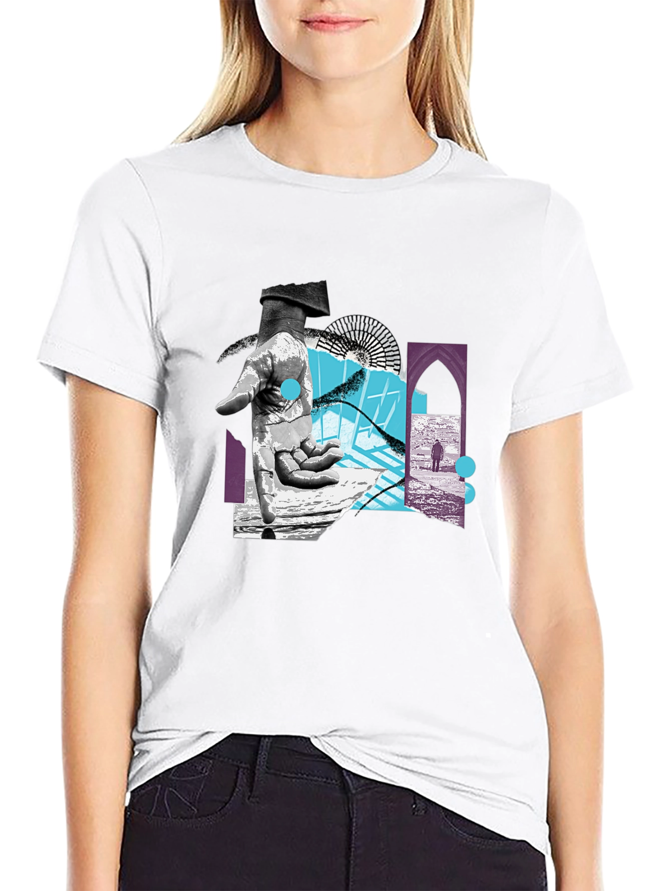 Abstract Graphic Print Black T-Shirt