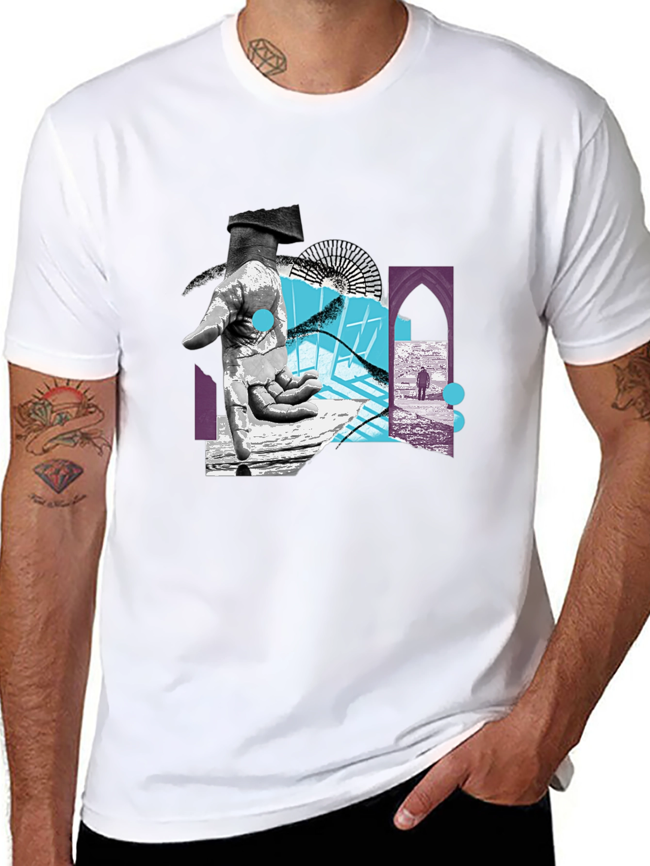 Abstract Graphic Print Black T-Shirt