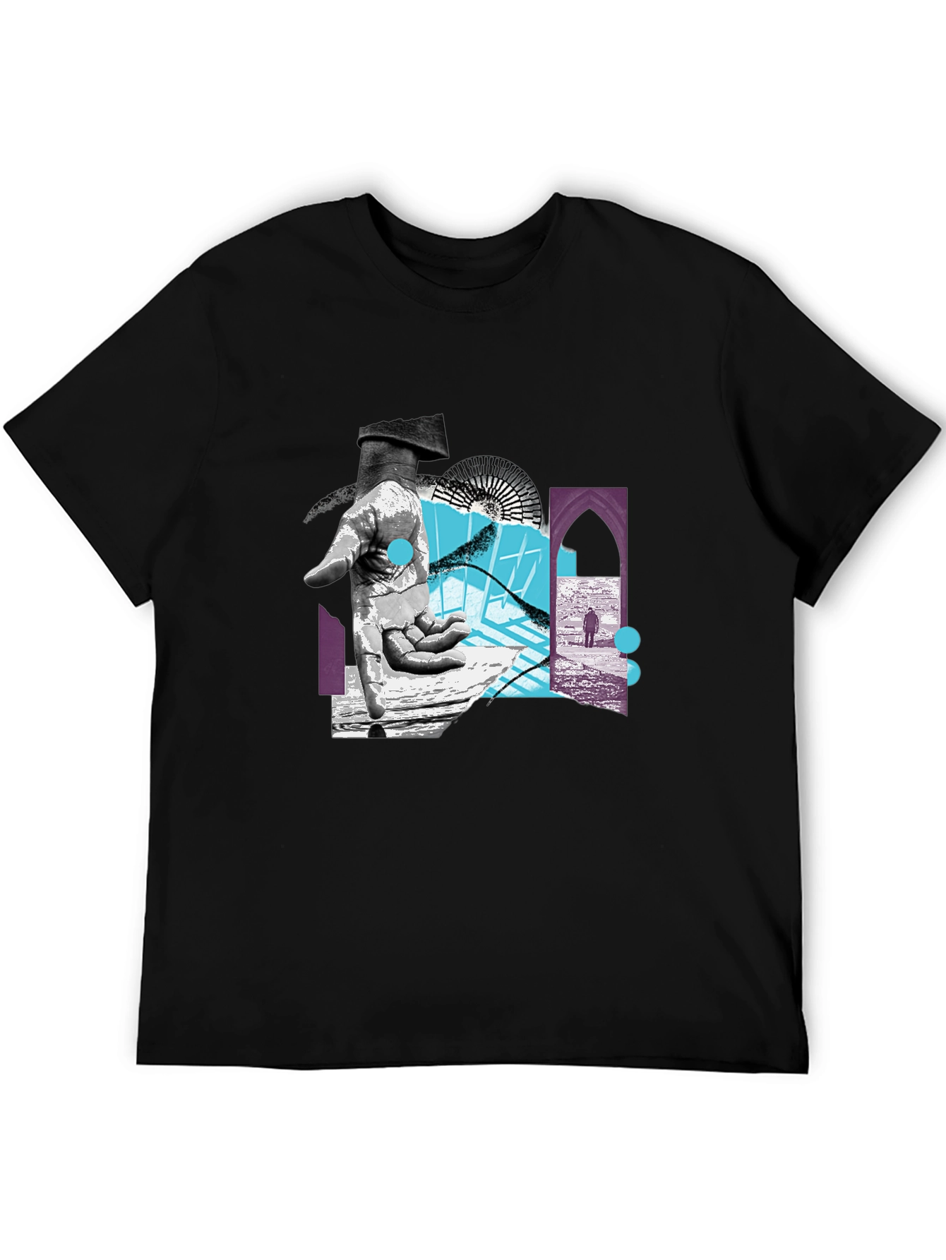 Abstract Graphic Print Black T-Shirt