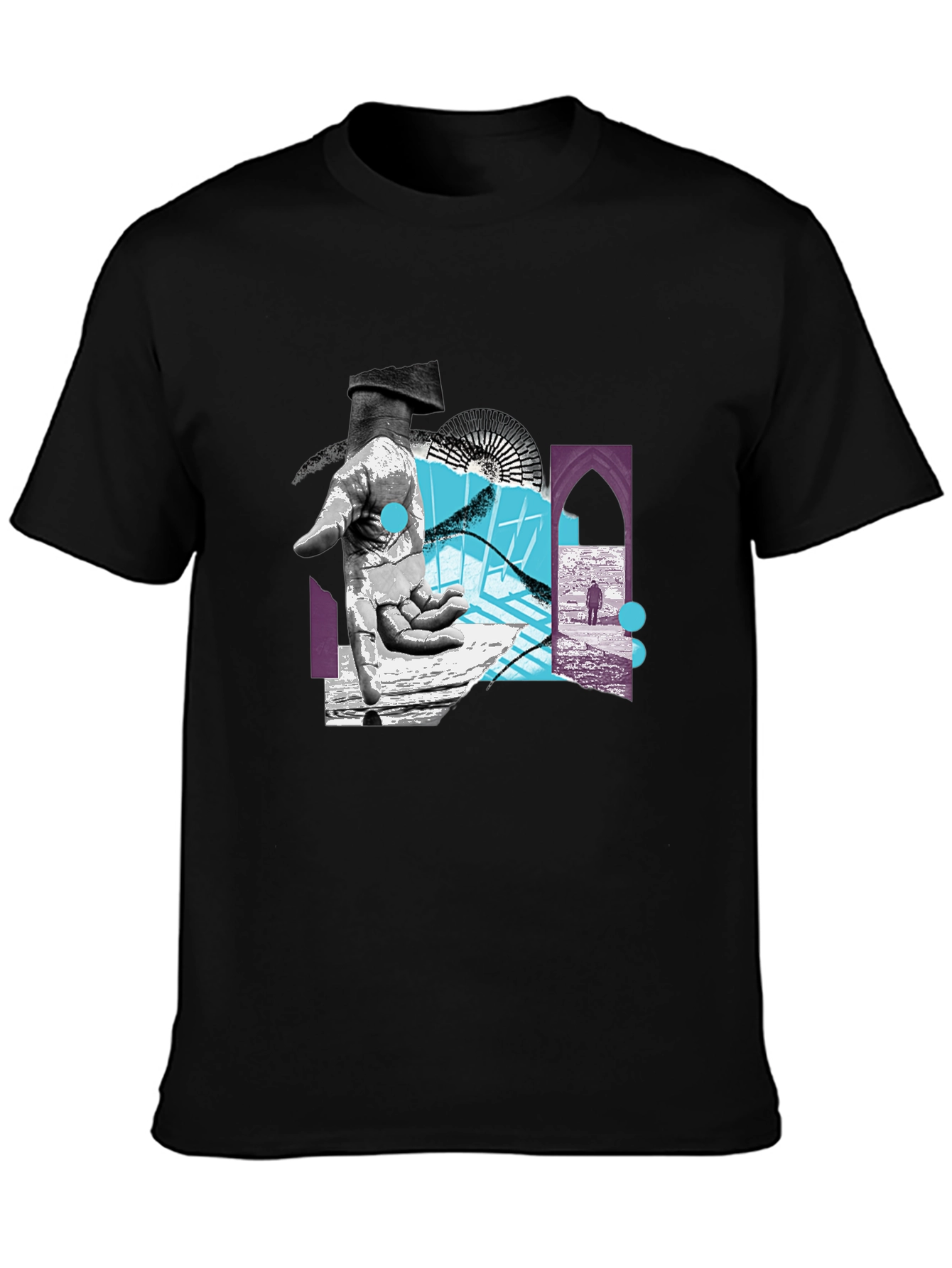 Abstract Graphic Print Black T-Shirt