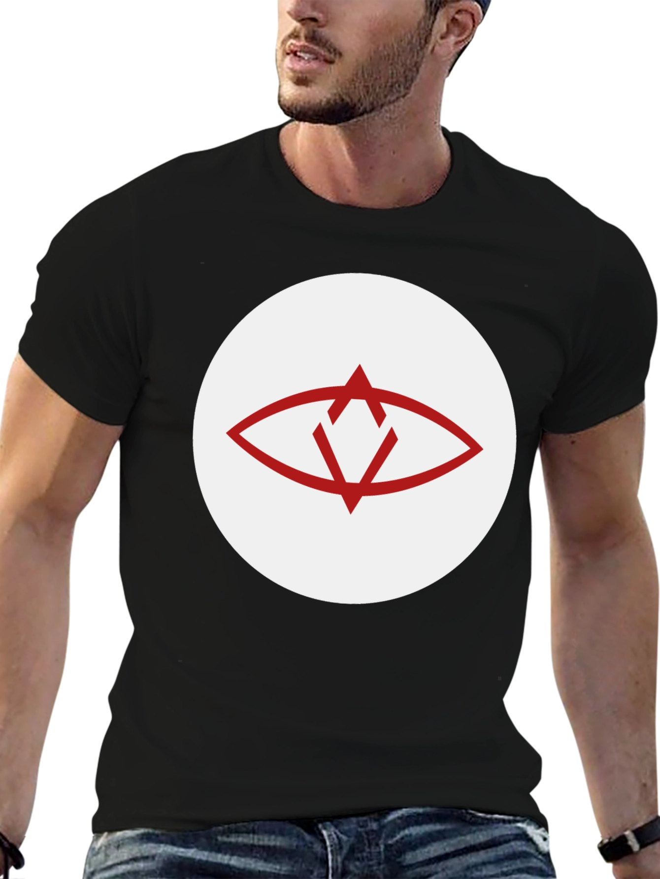 Eye Graphic Crew Neck T-Shirt - Black