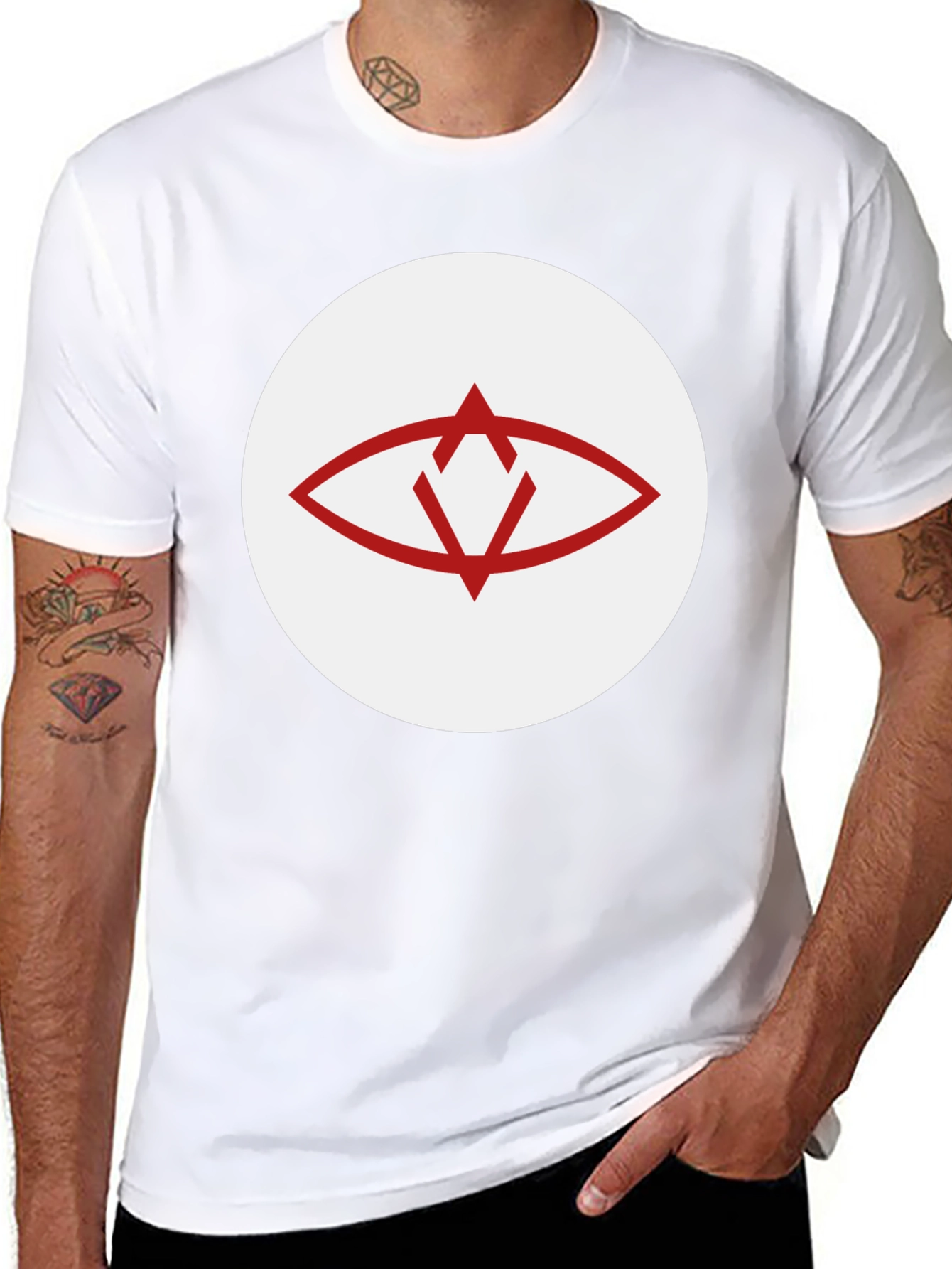 Eye Graphic Crew Neck T-Shirt - Black