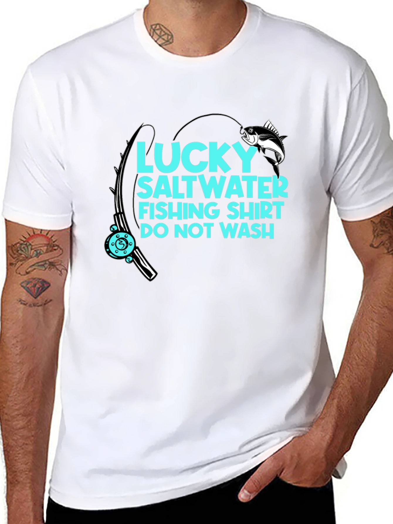 Lucky Saltwater Fishing Shirt - Funny Angler Tee