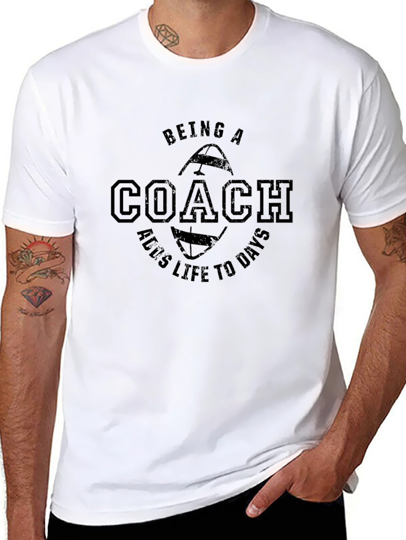 Being a Coach Adds Life to Days Black T-Shirt