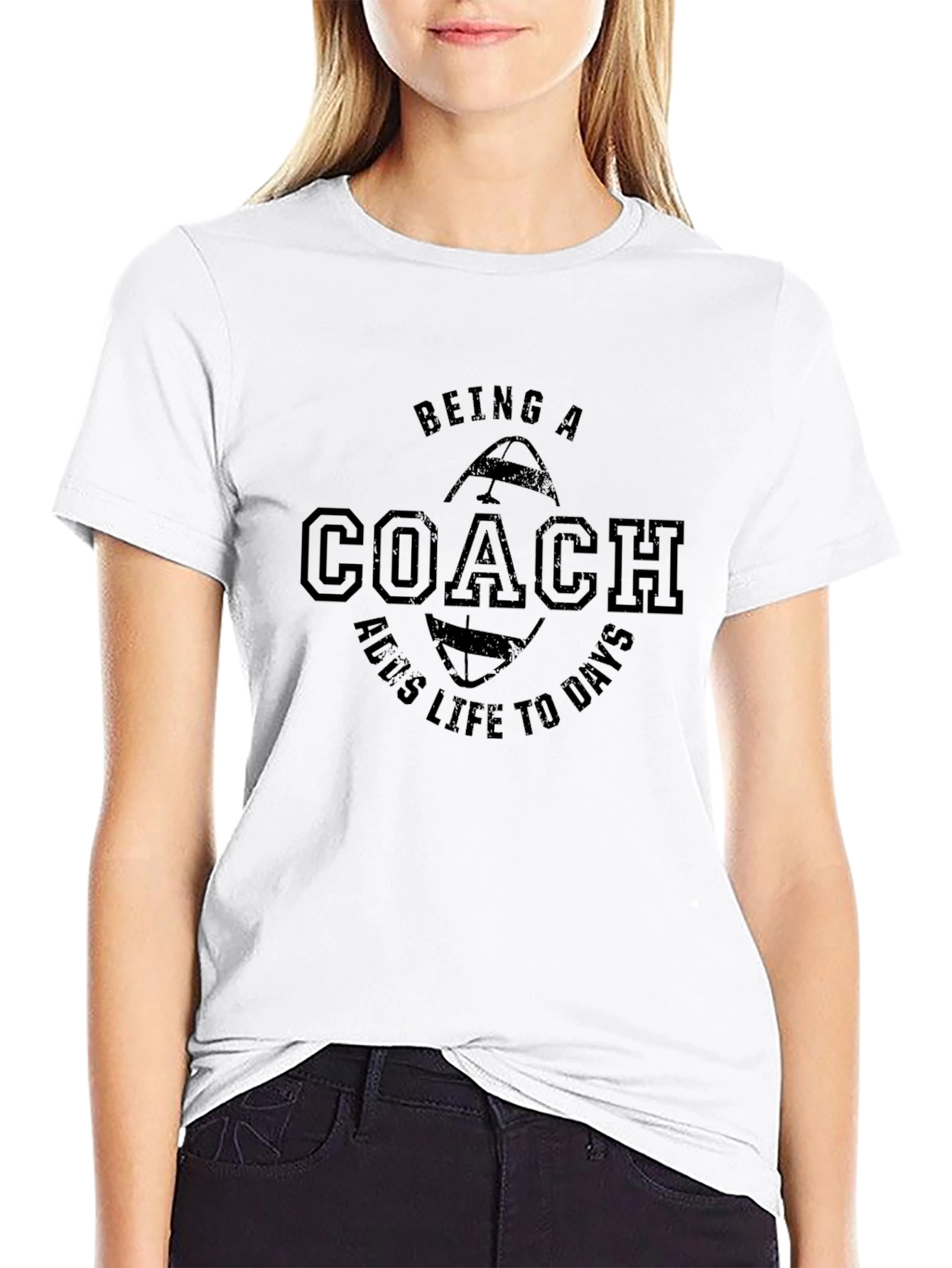 Being a Coach Adds Life to Days Black T-Shirt