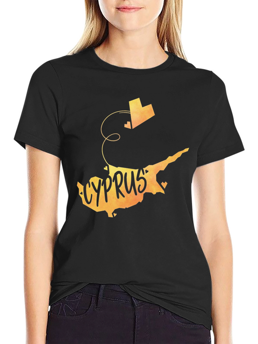 Cyprus Map Graphic Tee - Vacation Souvenir