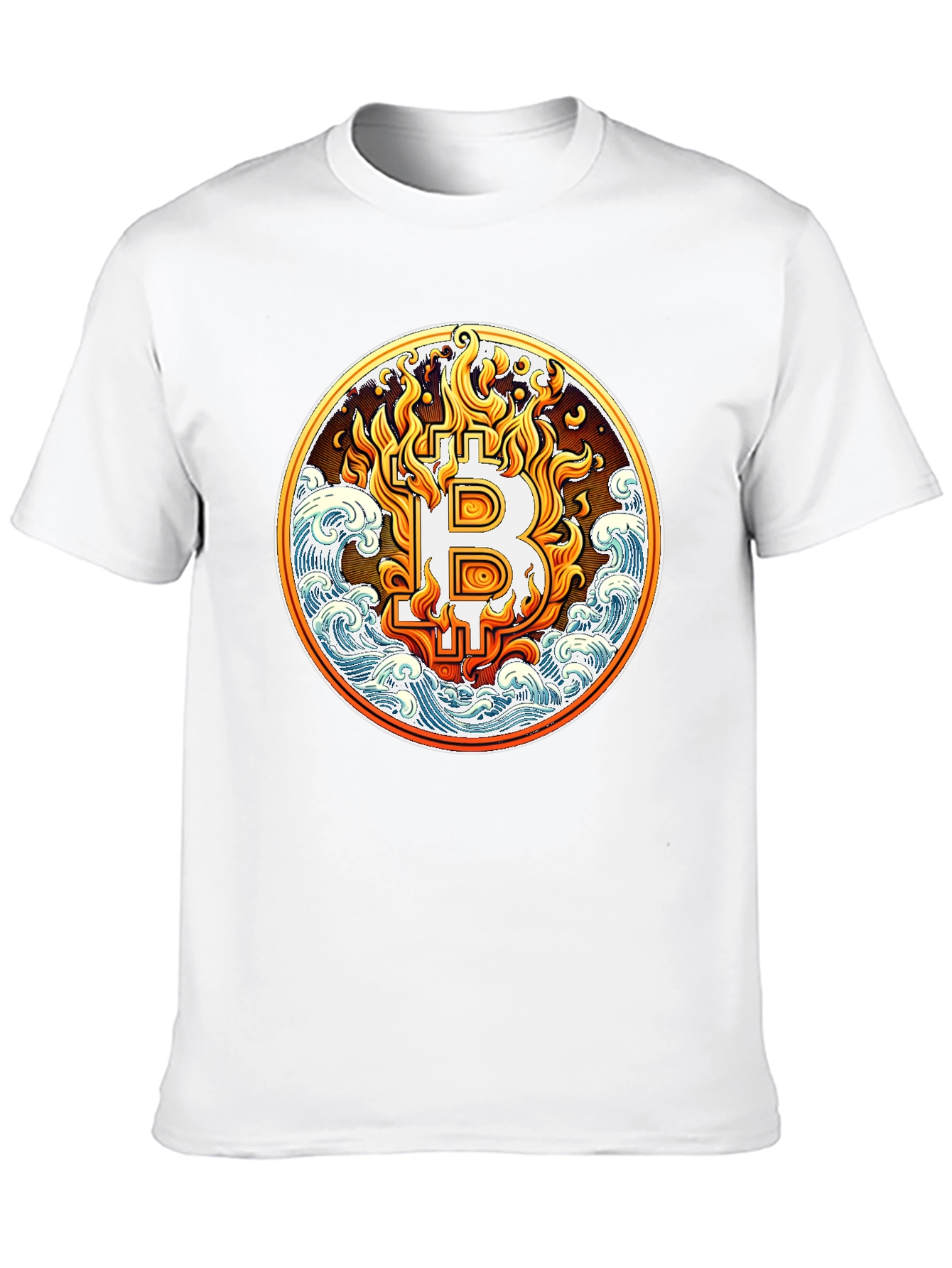 Bitcoin Flame Wave Graphic Tee