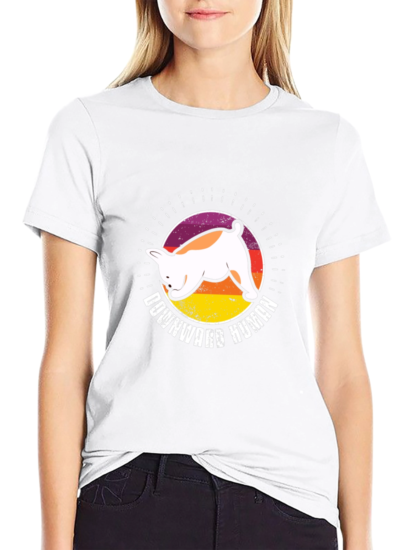 Downward Human Dog T-Shirt - Yoga Inspired Tee