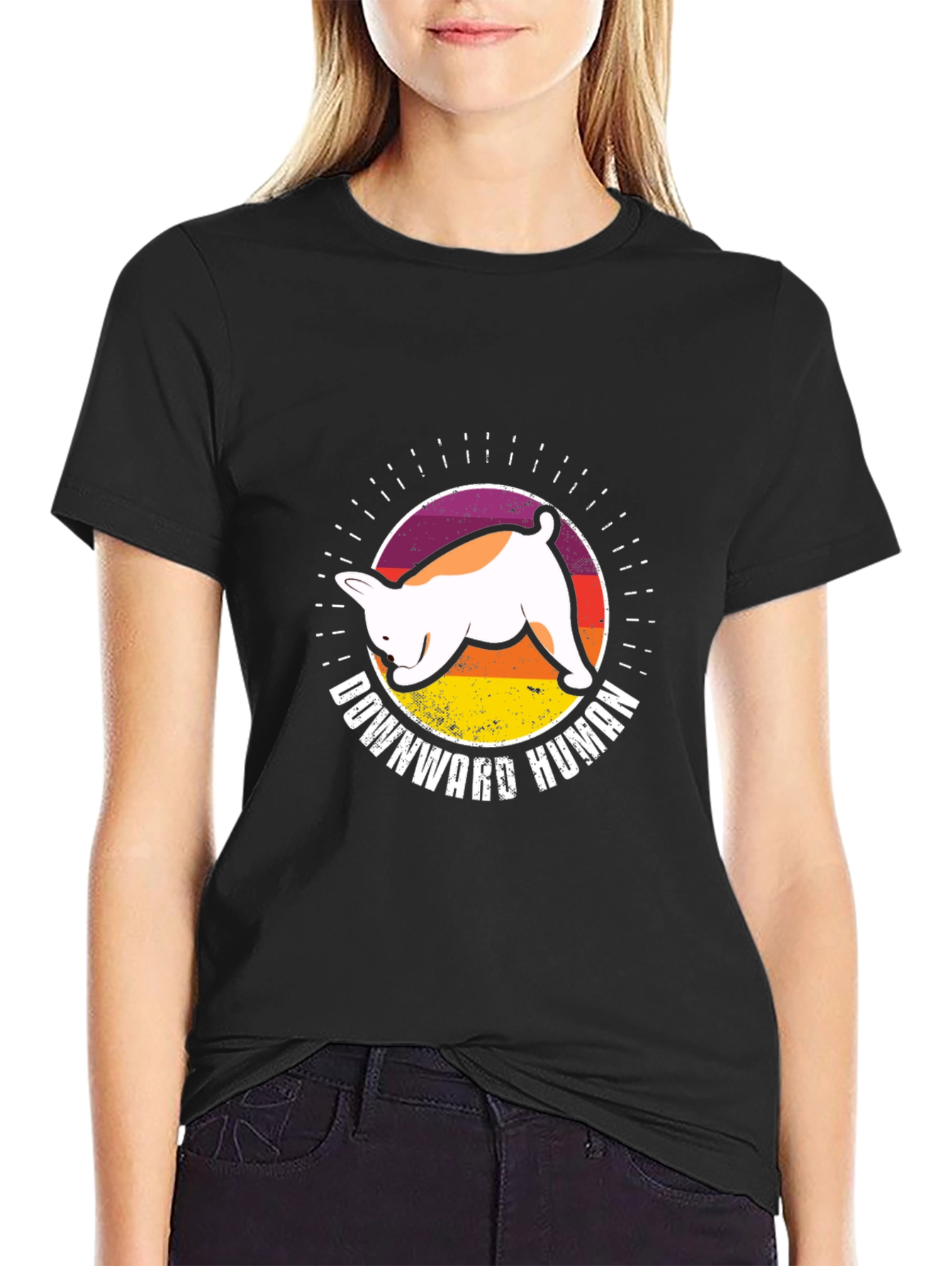 Downward Human Dog T-Shirt - Yoga Inspired Tee