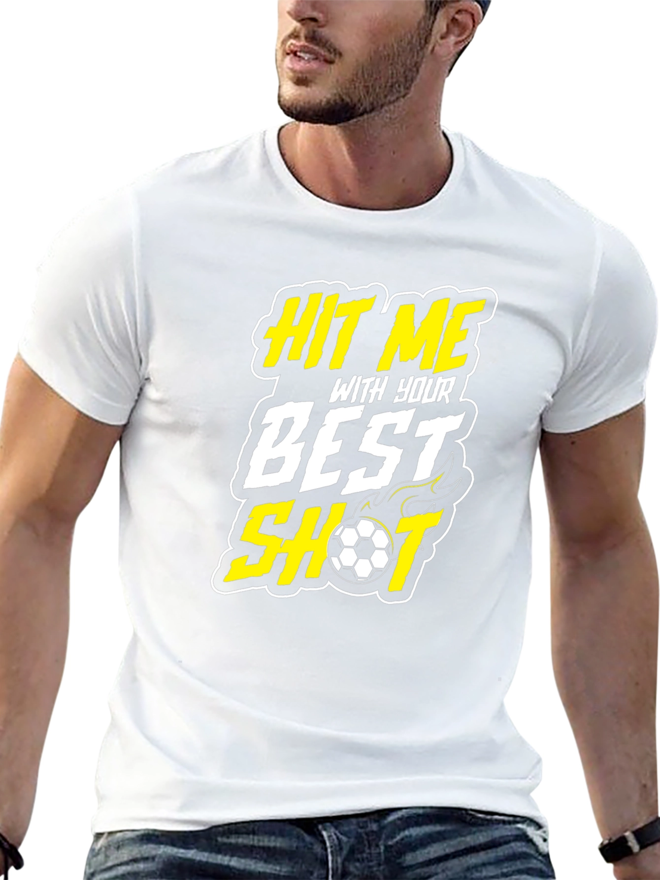 Hit Me With Your Best Shot Soccer Graphic T-Shirt