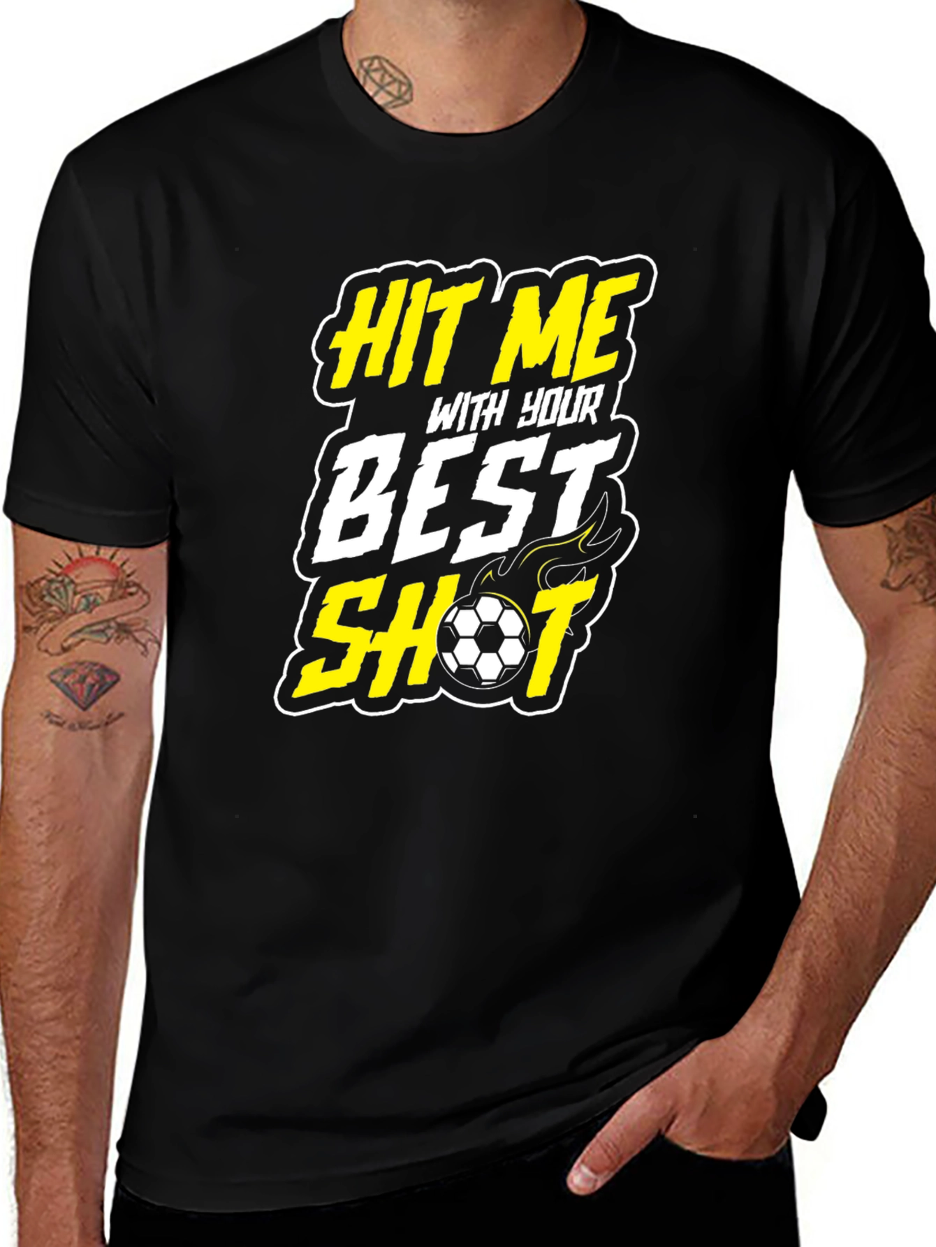 Hit Me With Your Best Shot Soccer Graphic T-Shirt
