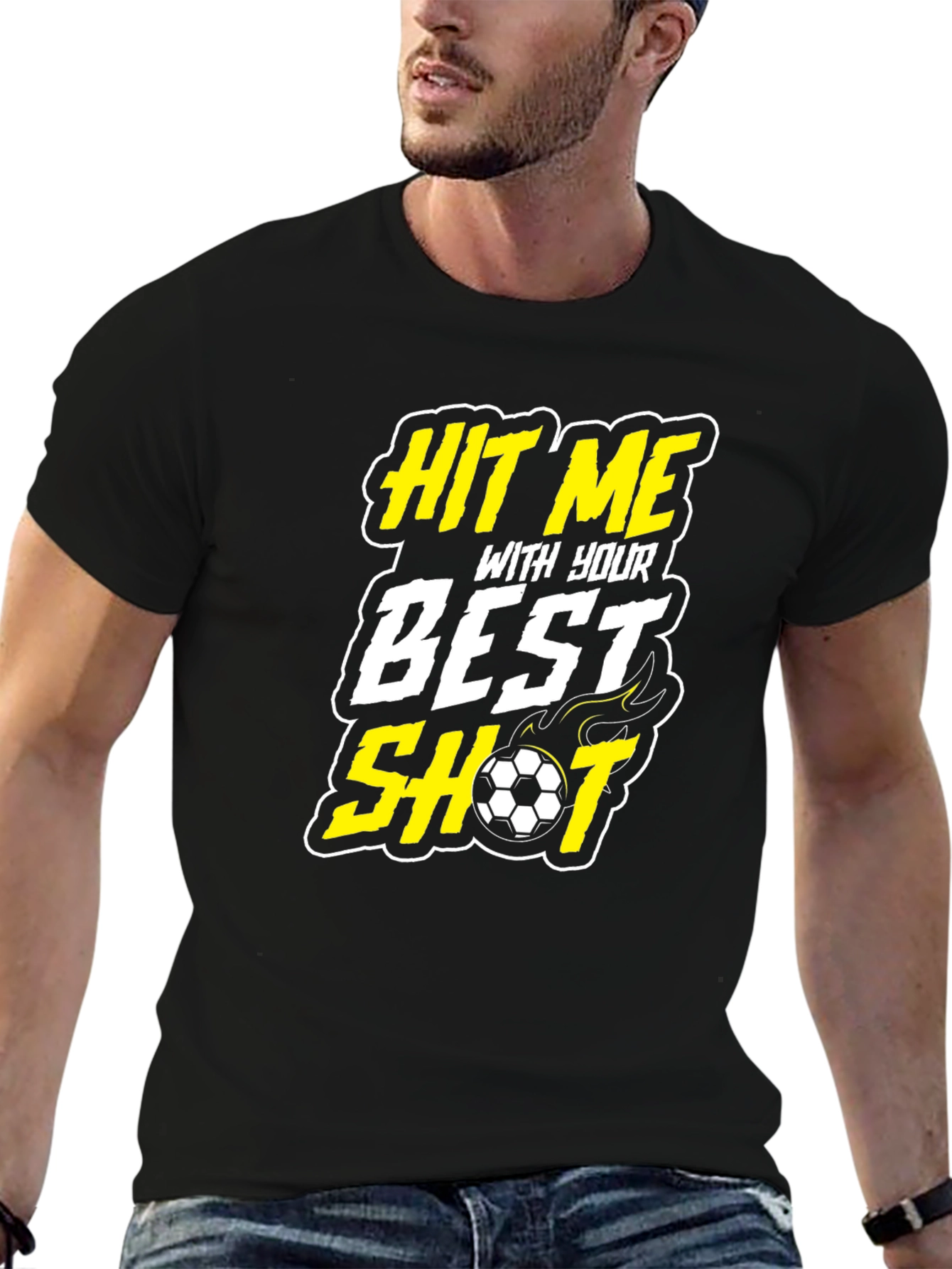 Hit Me With Your Best Shot Soccer Graphic T-Shirt