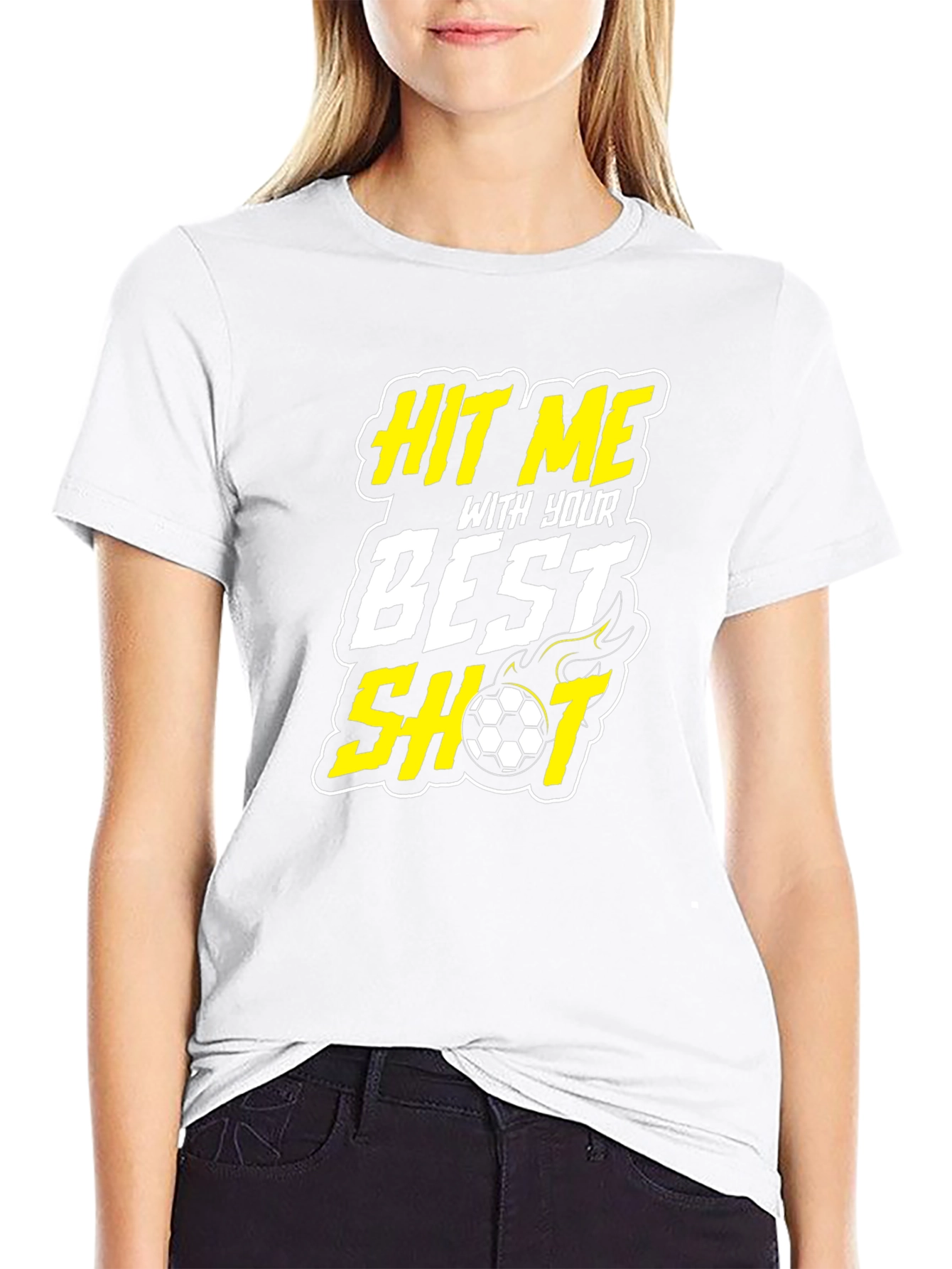 Hit Me With Your Best Shot Soccer Graphic T-Shirt