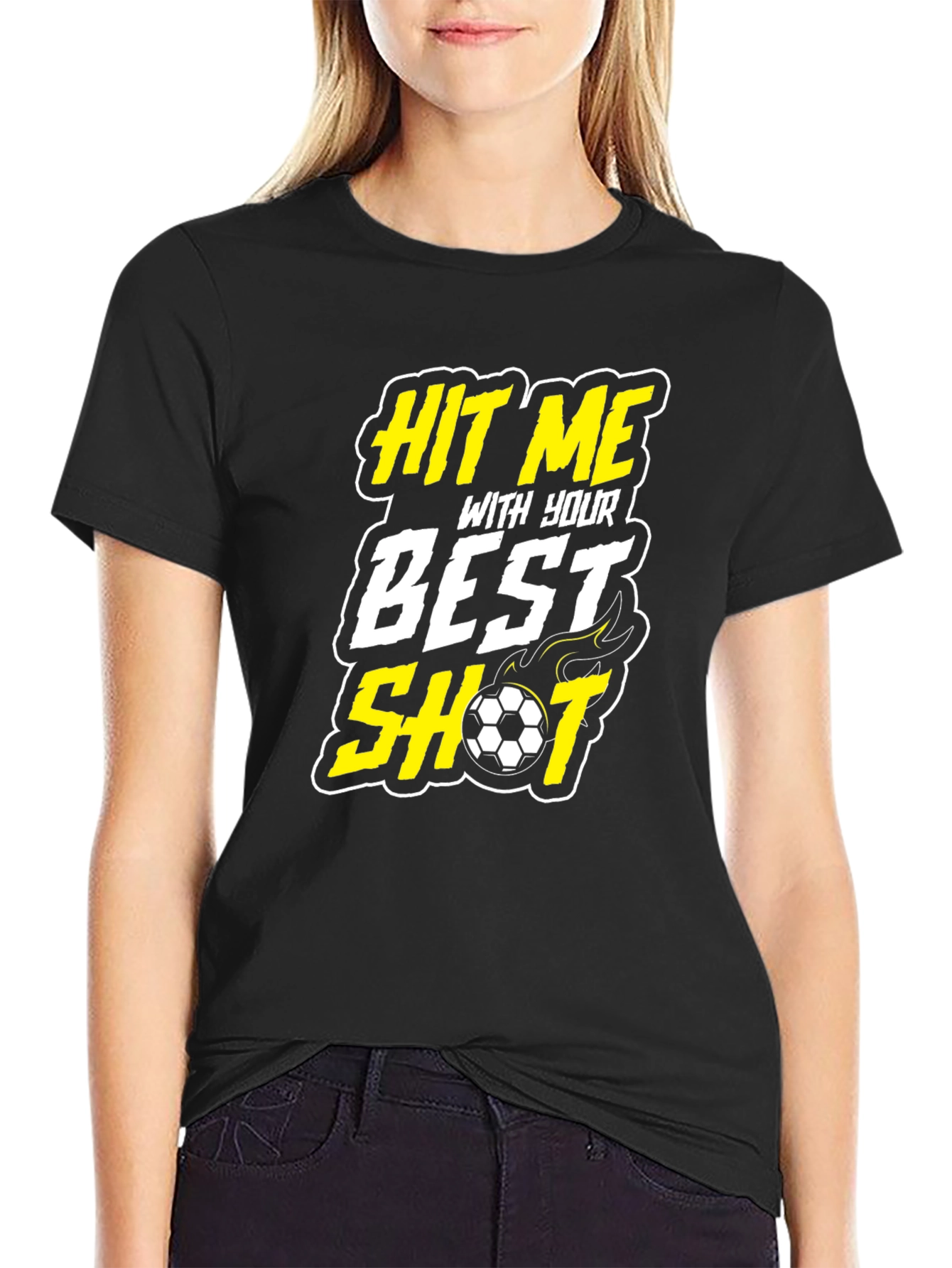 Hit Me With Your Best Shot Soccer Graphic T-Shirt