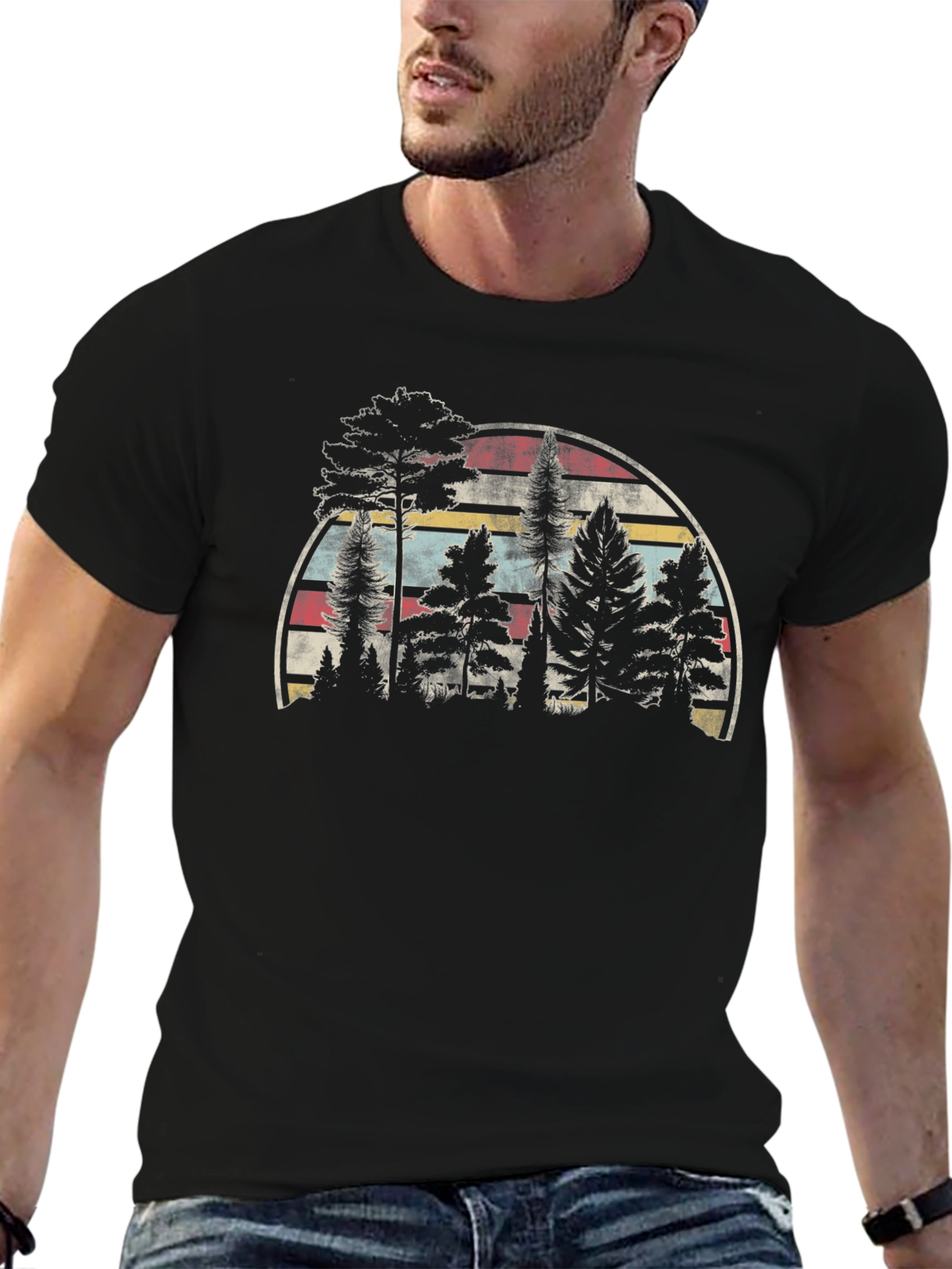 Retro Forest T-Shirt - Nature Lover Tee