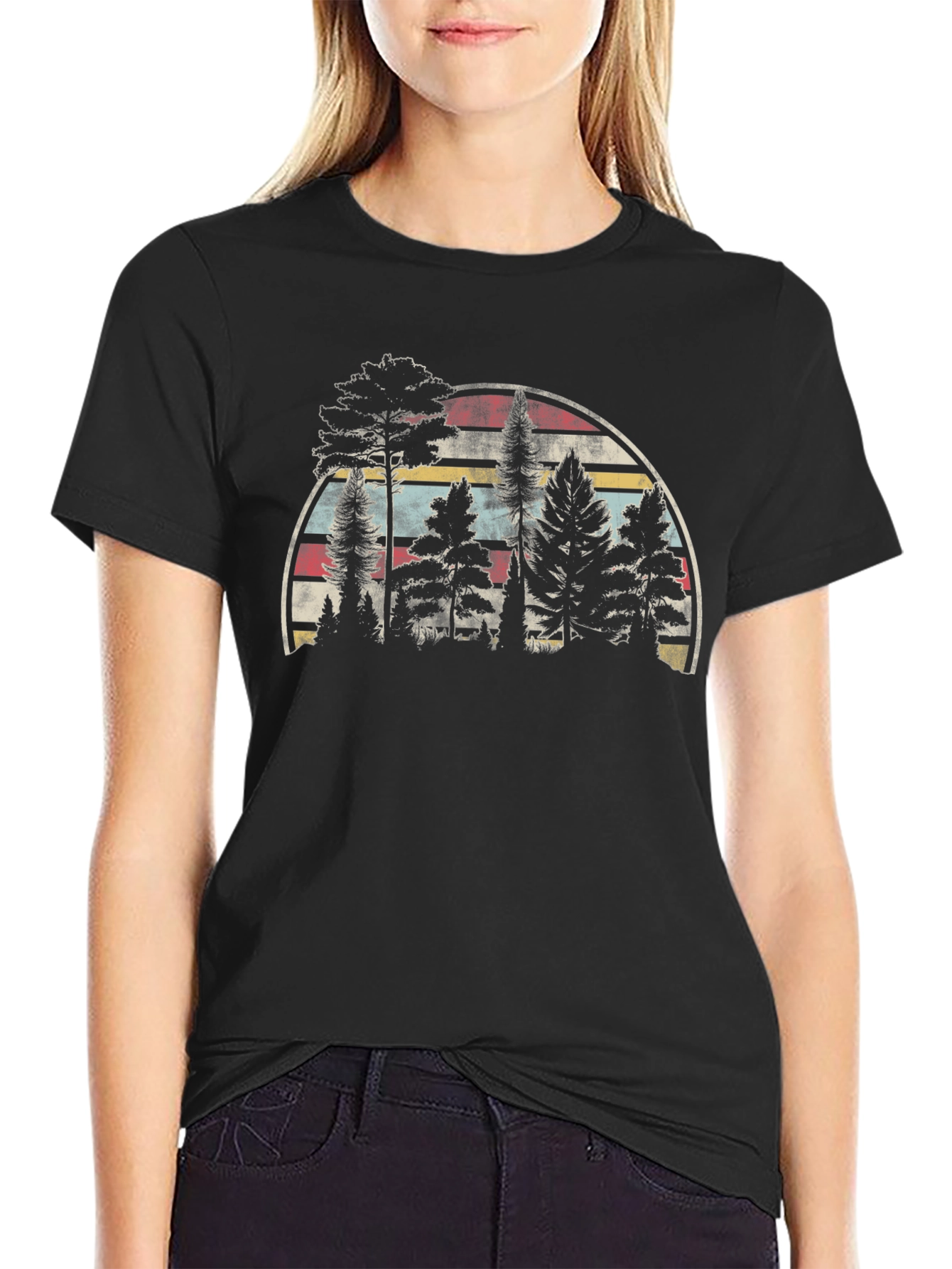 Retro Forest T-Shirt - Nature Lover Tee