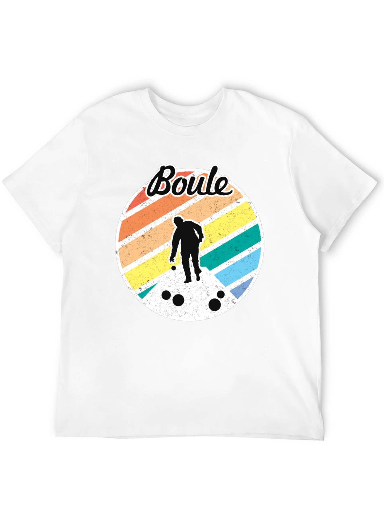 Retro Boule Player Graphic Tee - Black