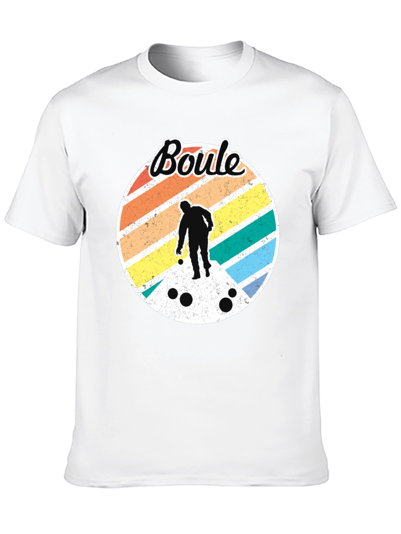 Retro Boule Player Graphic Tee - Black