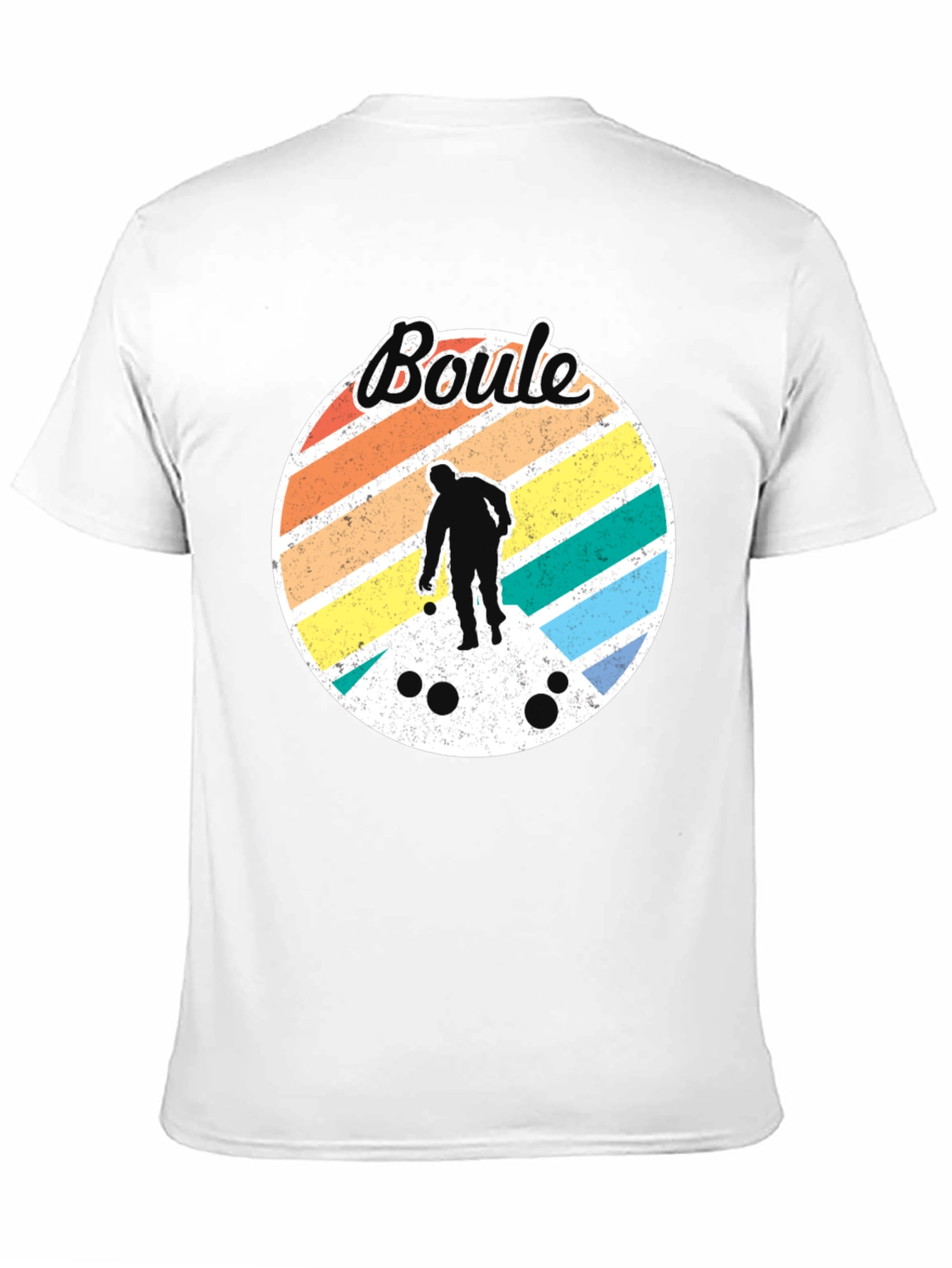 Retro Boule Player Graphic Tee - Black