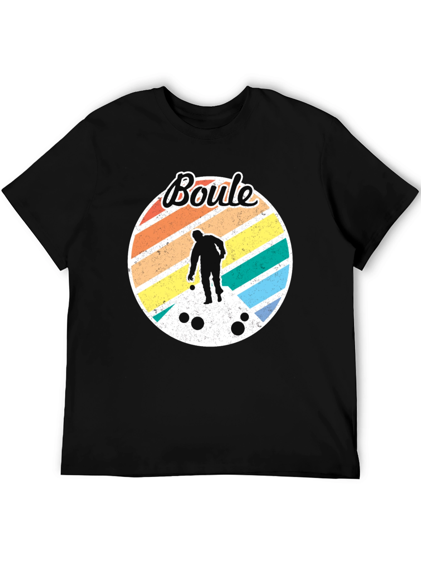 Retro Boule Player Graphic Tee - Black