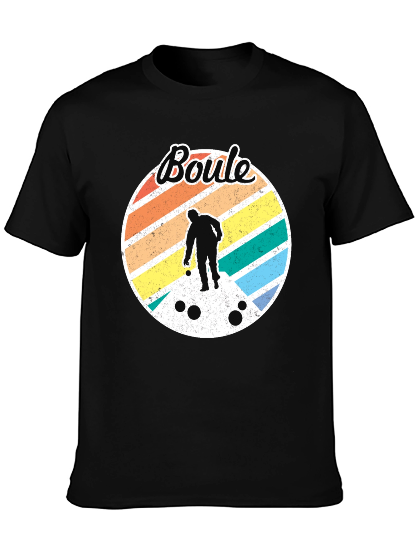 Retro Boule Player Graphic Tee - Black