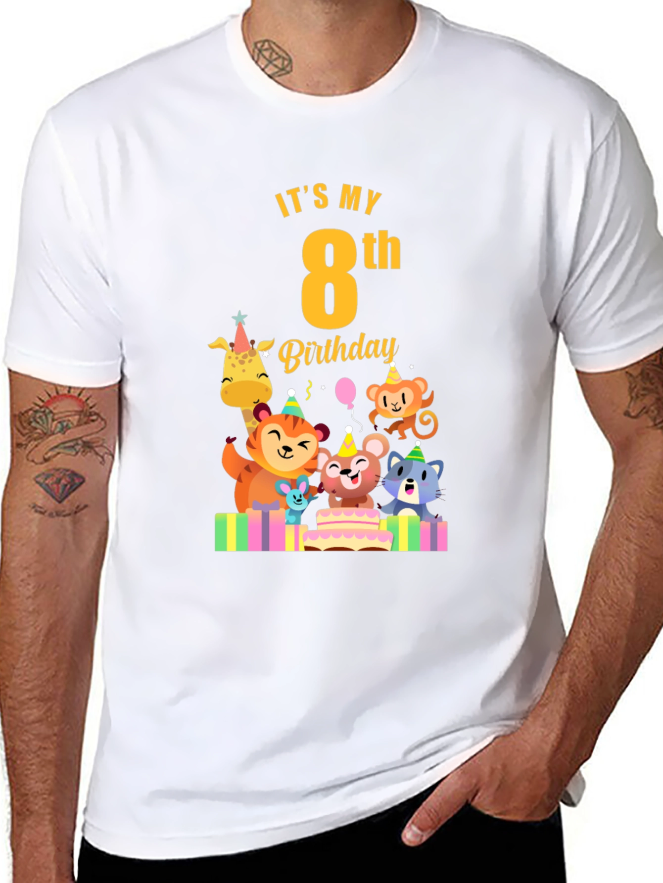 Its My 8th Birthday T-Shirt - Animal Party