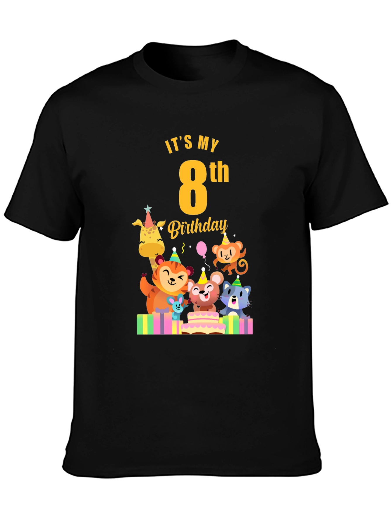 Its My 8th Birthday T-Shirt - Animal Party