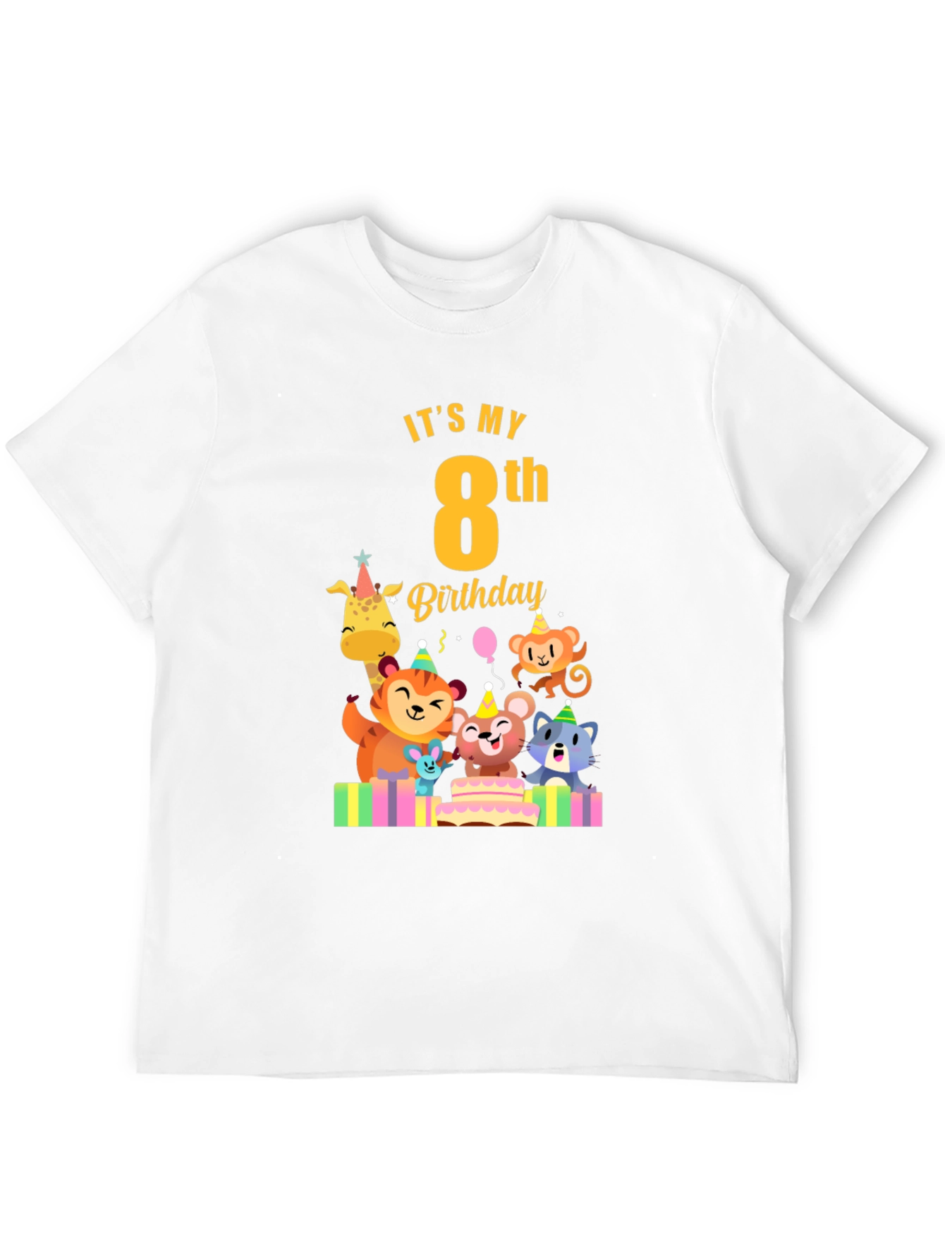 Its My 8th Birthday T-Shirt - Animal Party